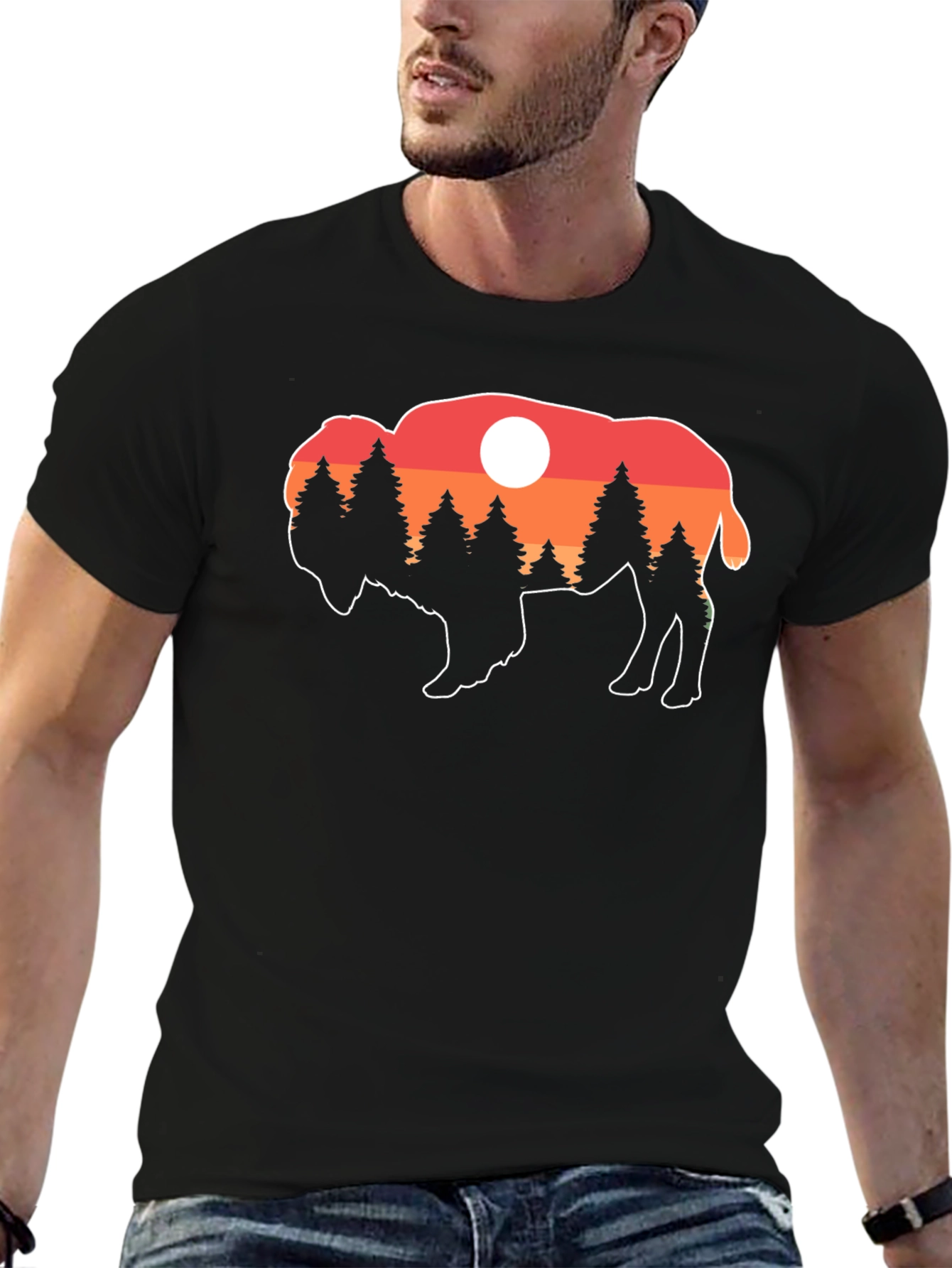 Buffalo Sunset T-Shirt - Nature Inspired Graphic Tee