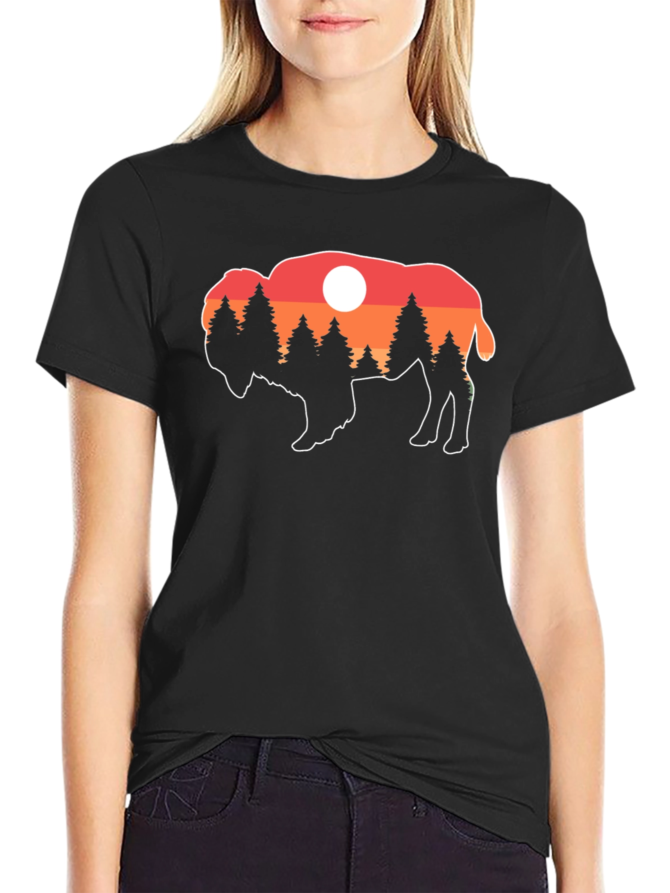 Buffalo Sunset T-Shirt - Nature Inspired Graphic Tee