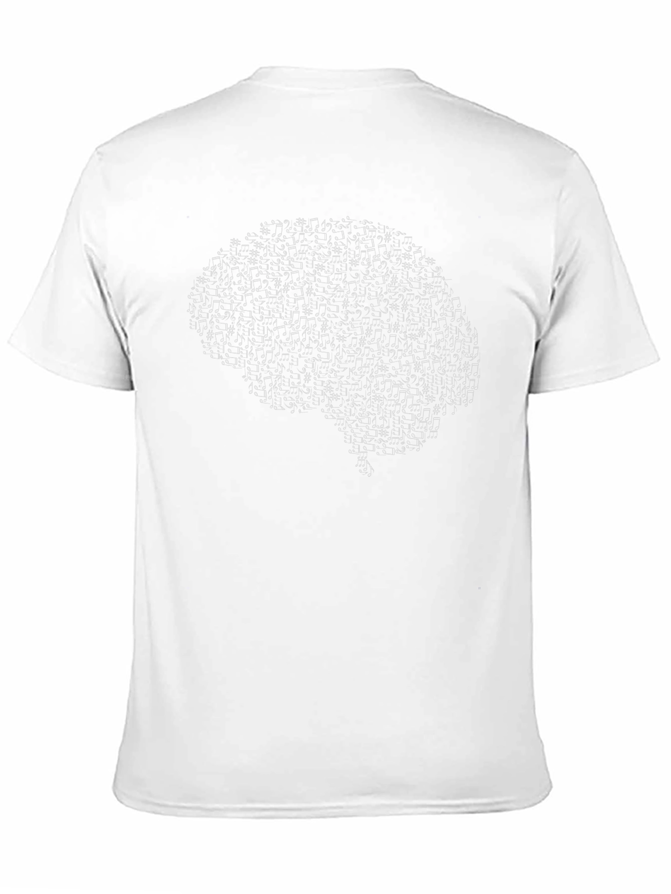 Brain Music Notes Graphic Tee - Black Cotton T-Shirt