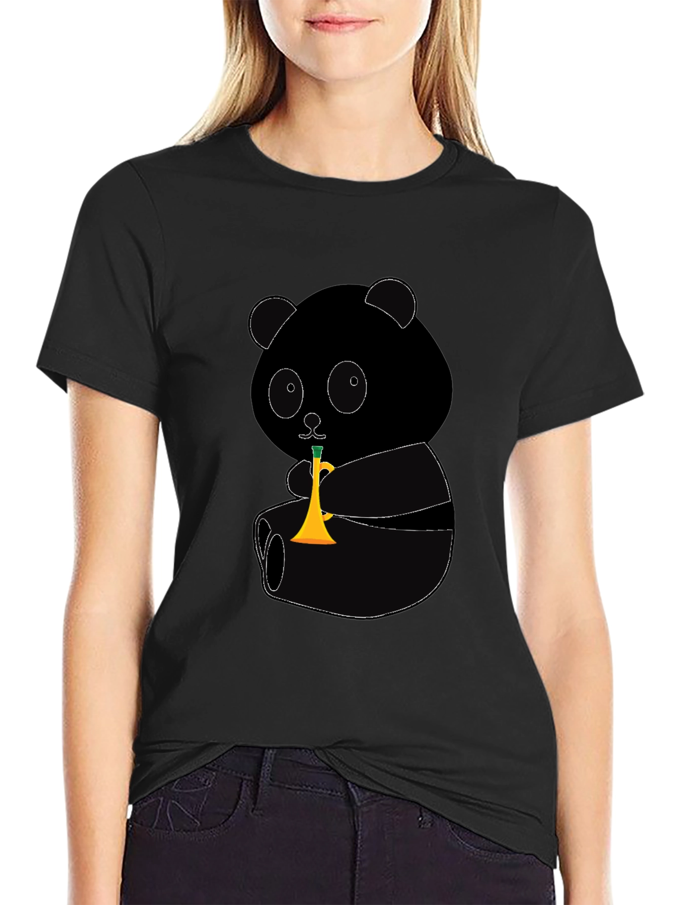 Panda Trumpet Graphic T-Shirt