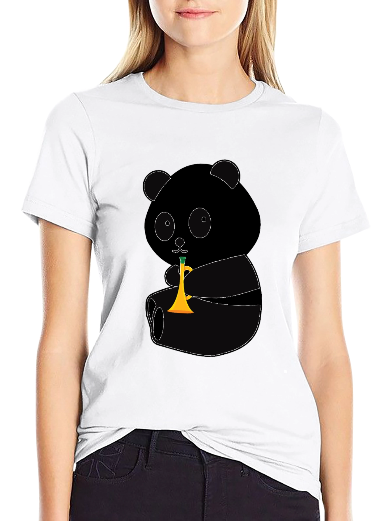 Panda Trumpet Graphic T-Shirt