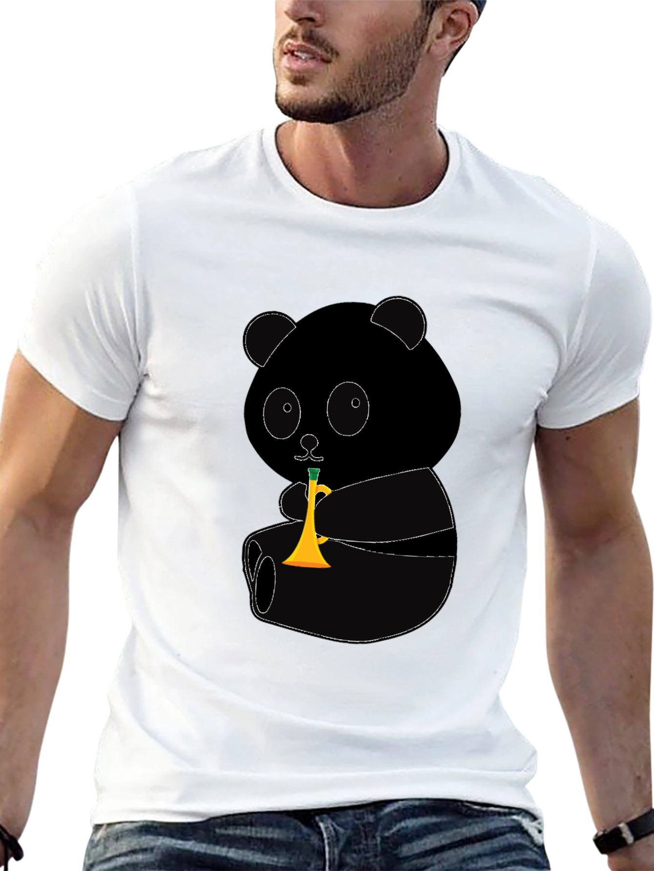 Panda Trumpet Graphic T-Shirt