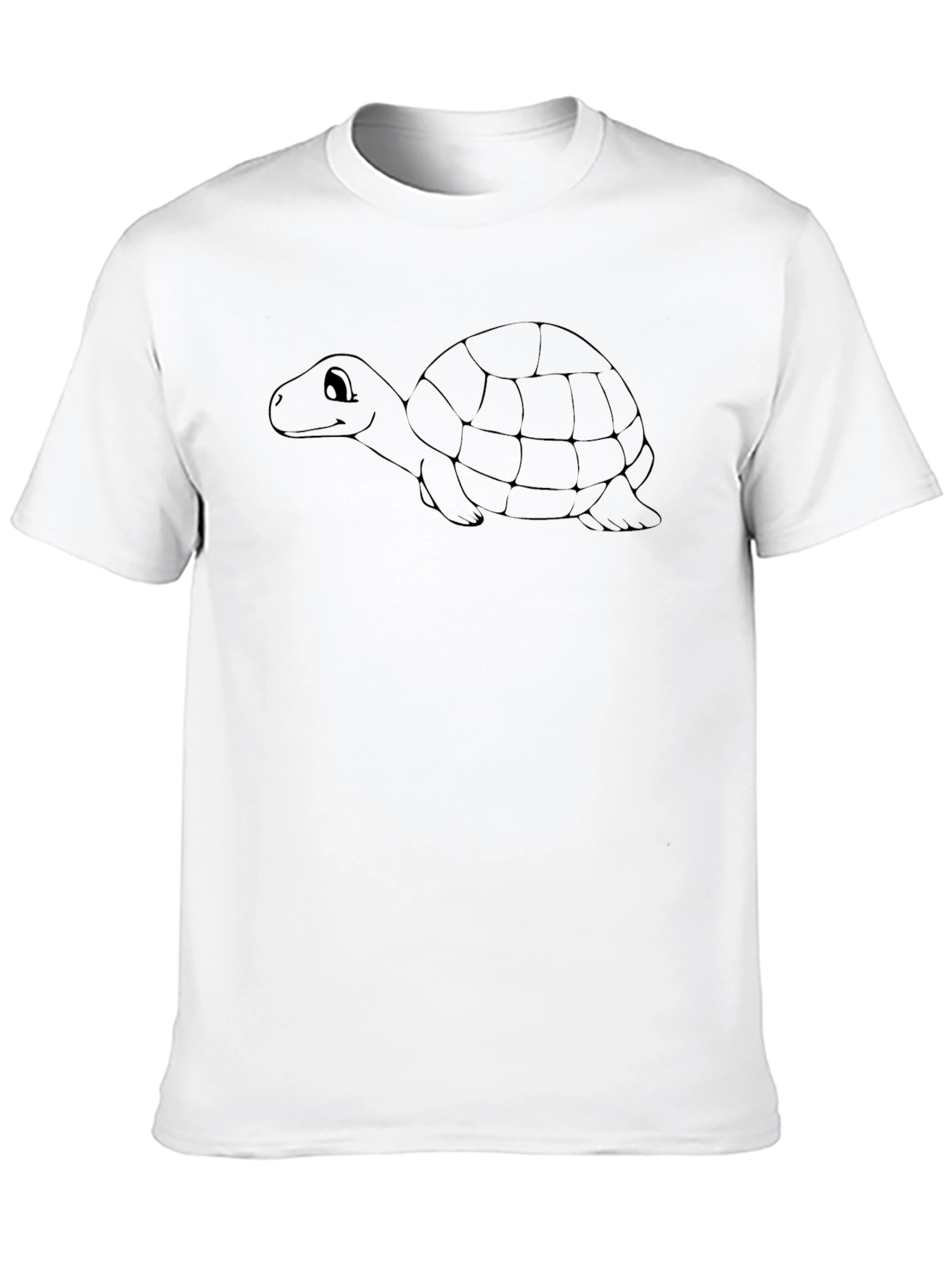 Cartoon Turtle Graphic Tee - Black Cotton T-Shirt