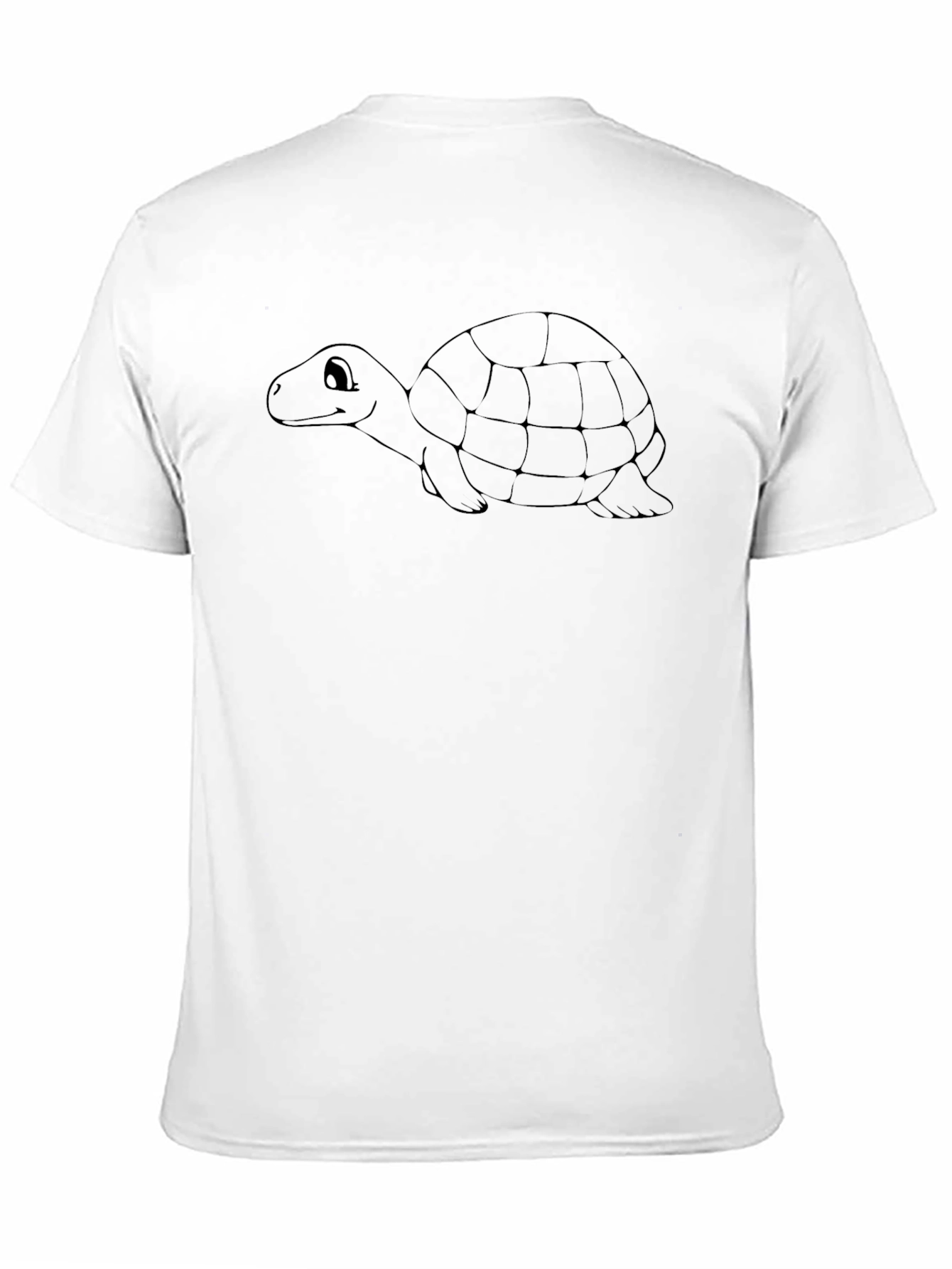 Cartoon Turtle Graphic Tee - Black Cotton T-Shirt