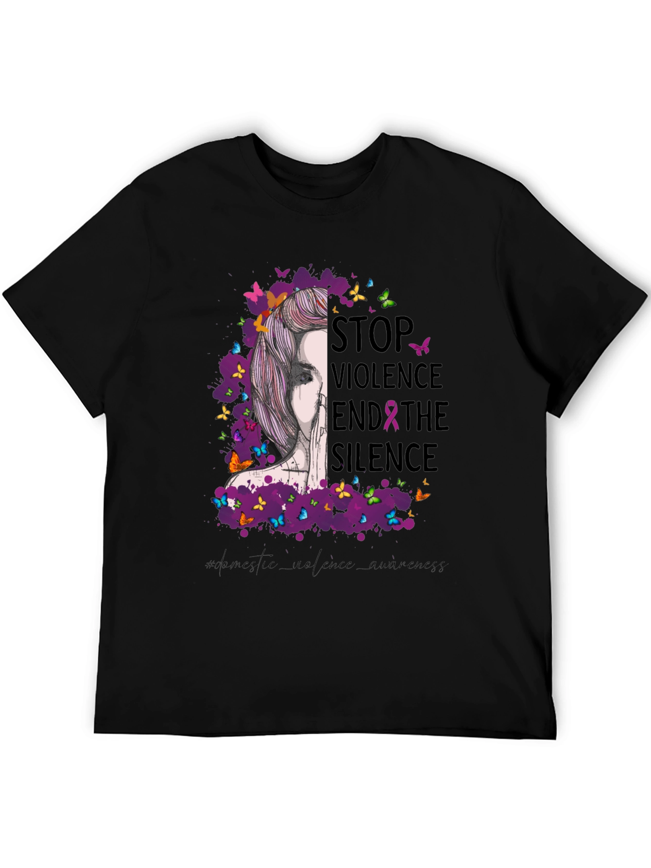 Stop Violence Awareness T-Shirt - Butterfly Design