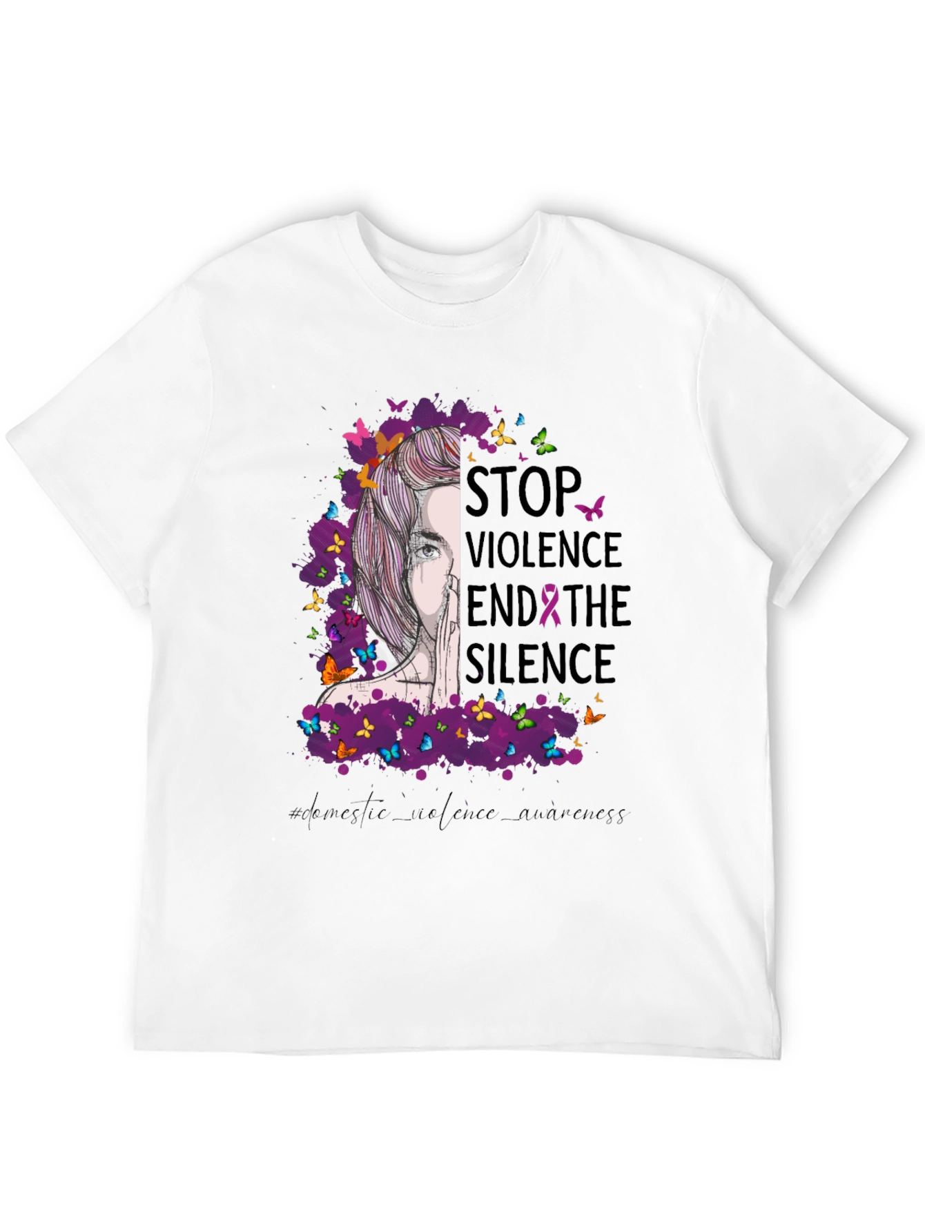 Stop Violence Awareness T-Shirt - Butterfly Design