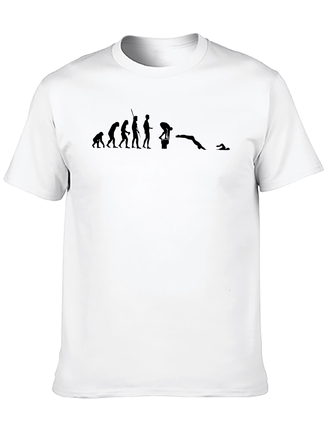 Evolution of Swimming Black T-Shirt