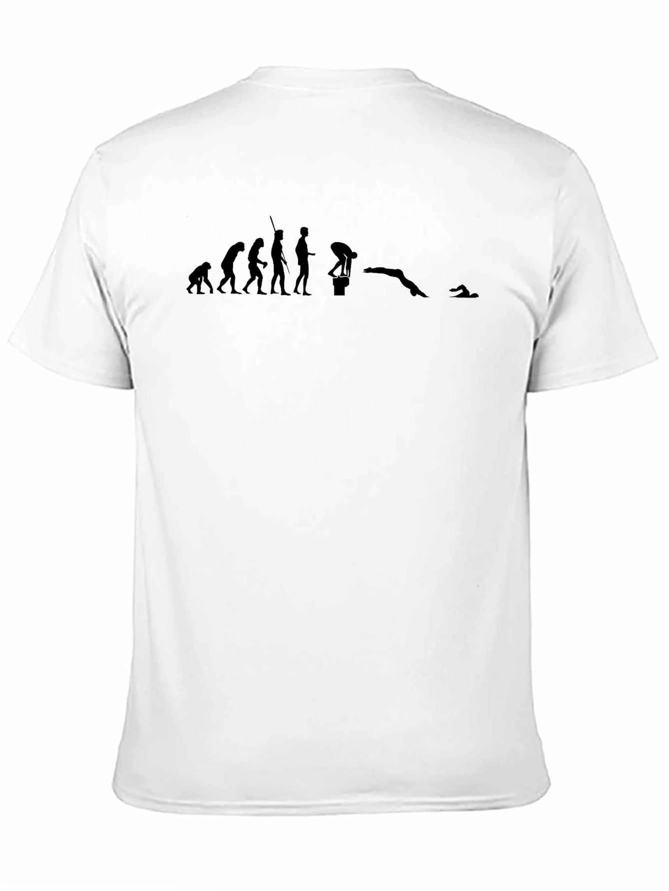 Evolution of Swimming Black T-Shirt
