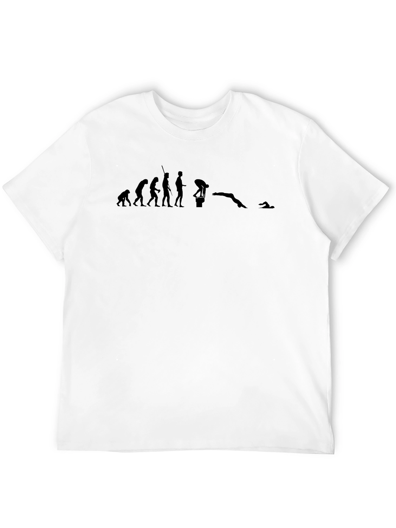 Evolution of Swimming Black T-Shirt