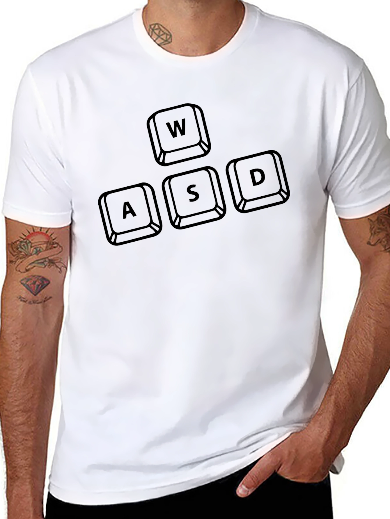 WASD Gaming Keys Black T-Shirt - Gamer Apparel