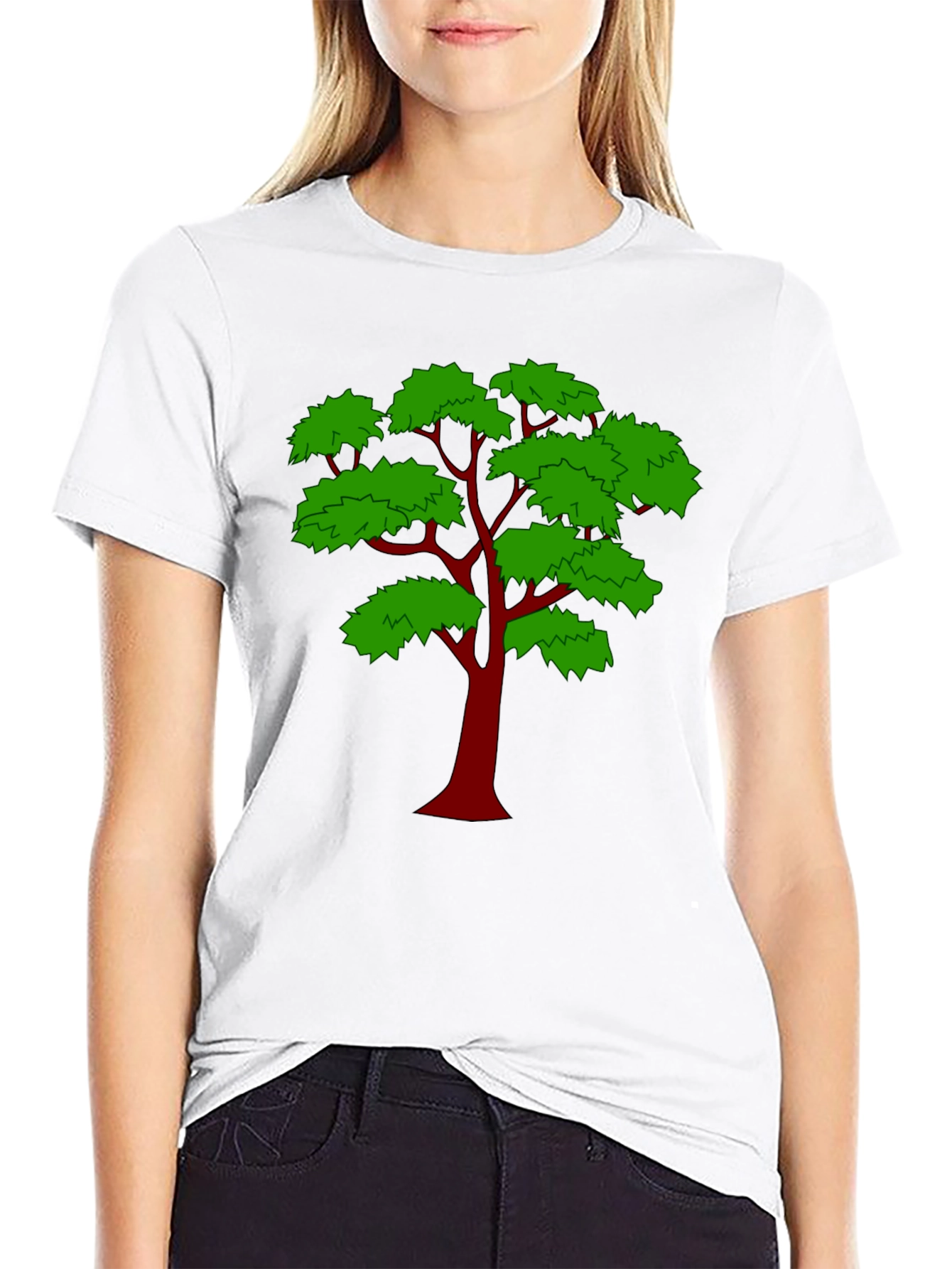 Unique Tree Graphic Print Black T-Shirt