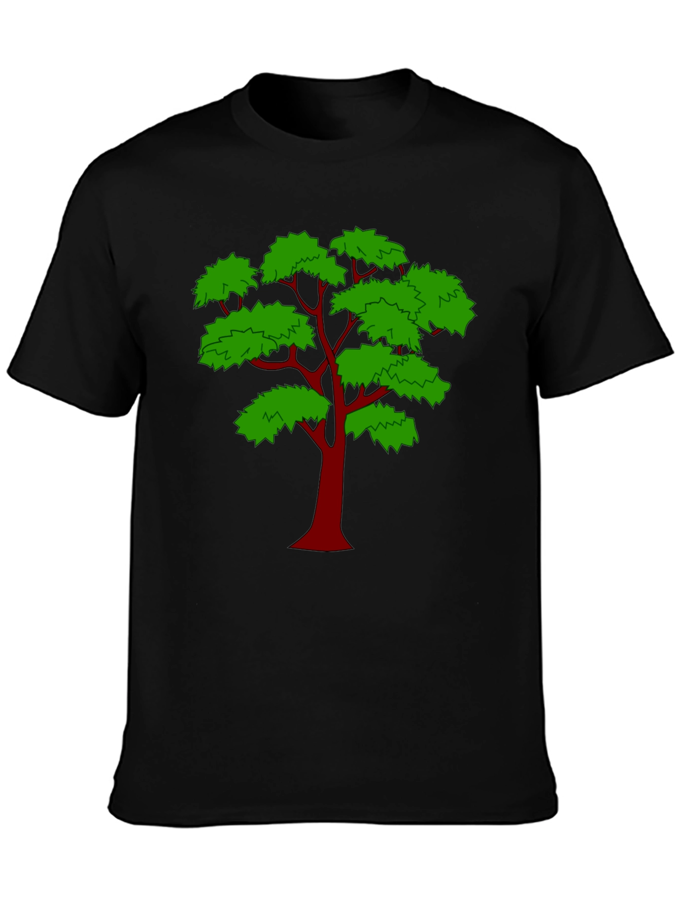 Unique Tree Graphic Print Black T-Shirt