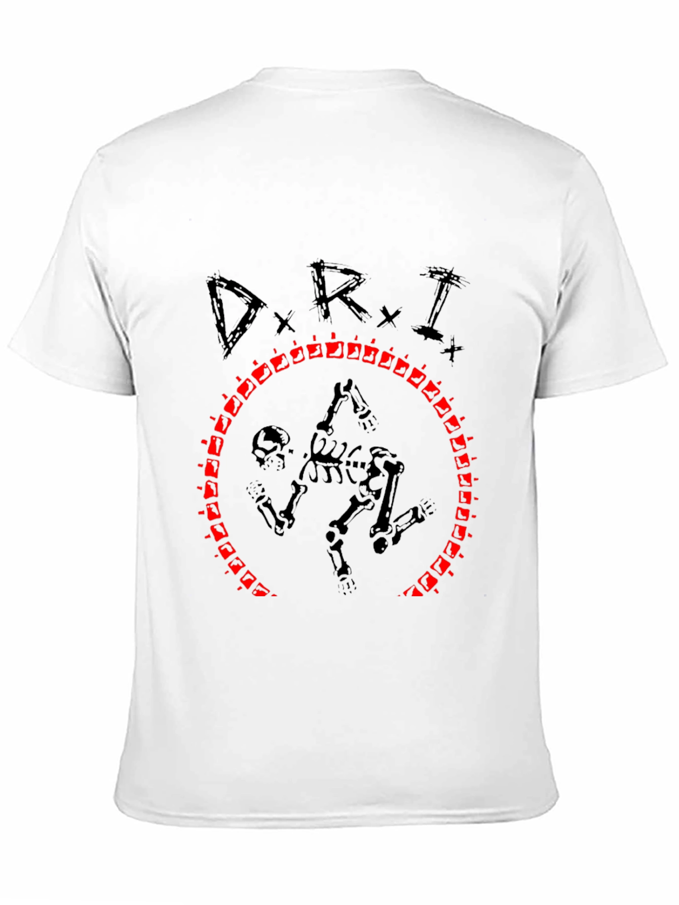 D.R.I. Skeleton Circle Black Graphic T-Shirt
