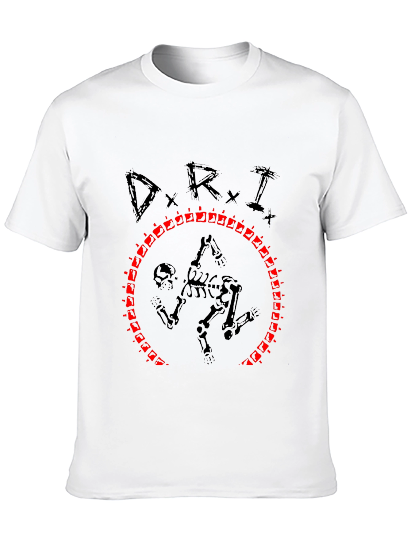 D.R.I. Skeleton Circle Black Graphic T-Shirt