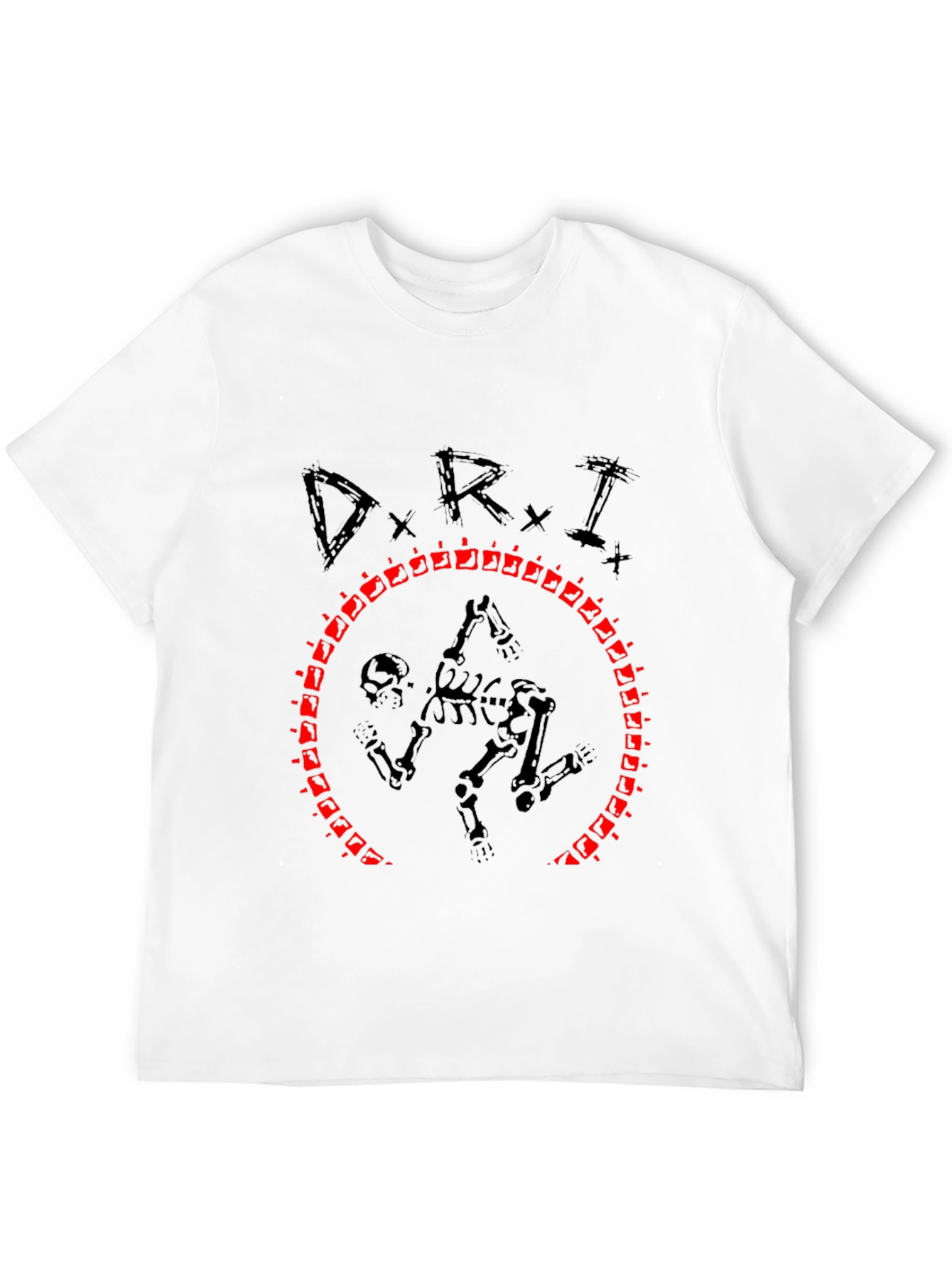 D.R.I. Skeleton Circle Black Graphic T-Shirt