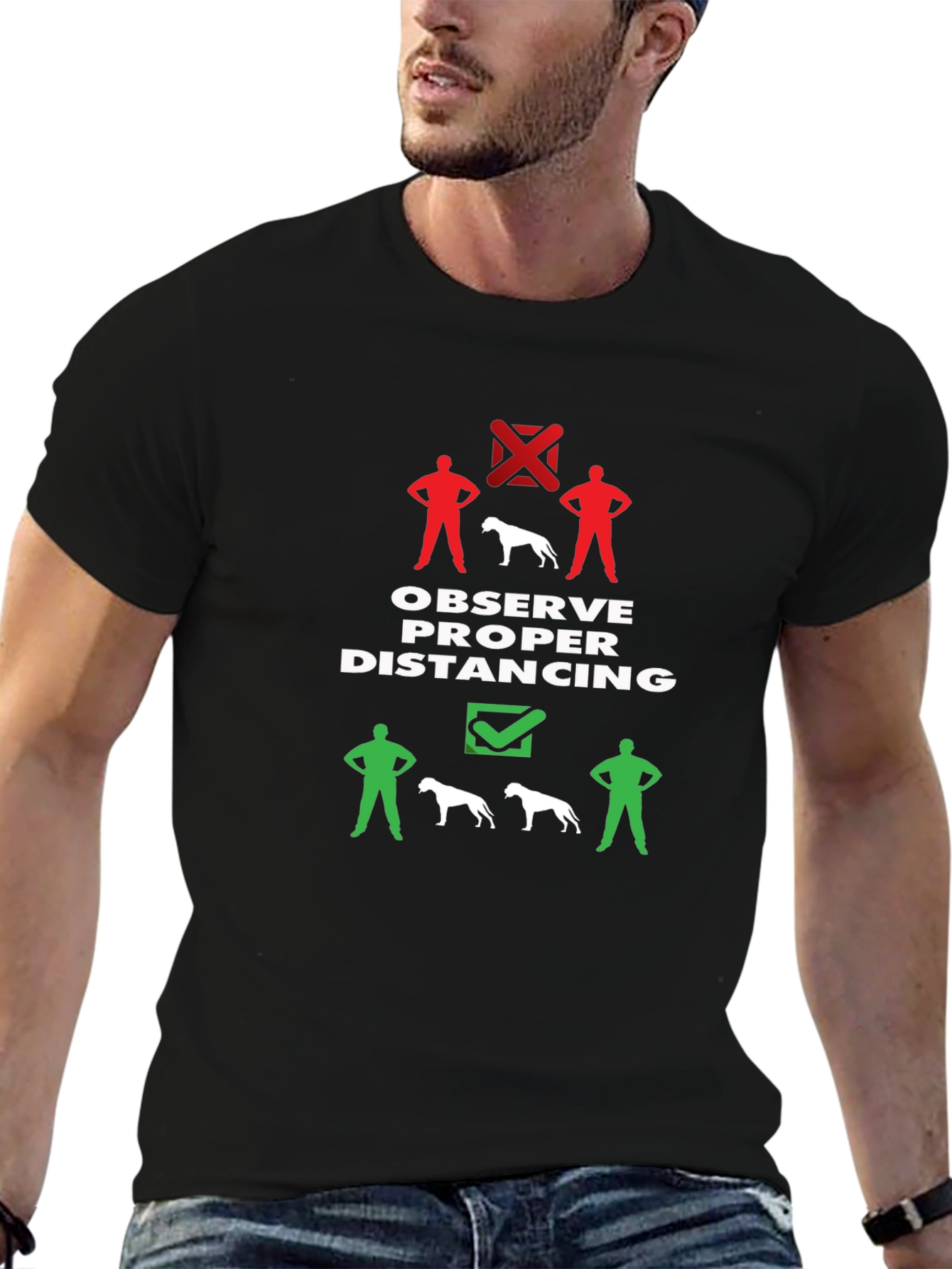 Social Distancing Dog T-Shirt