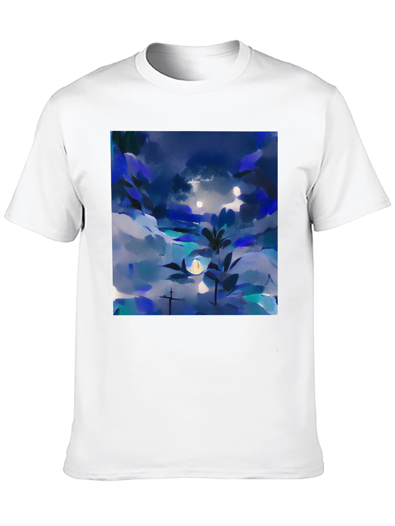 Abstract Nightscape Graphic Tee - Black Unisex T-Shirt