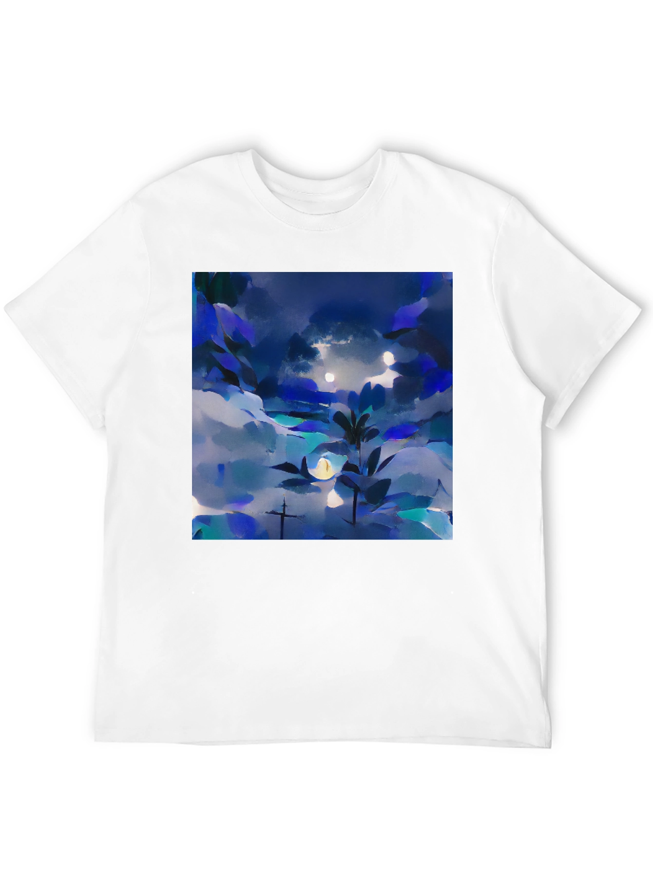Abstract Nightscape Graphic Tee - Black Unisex T-Shirt