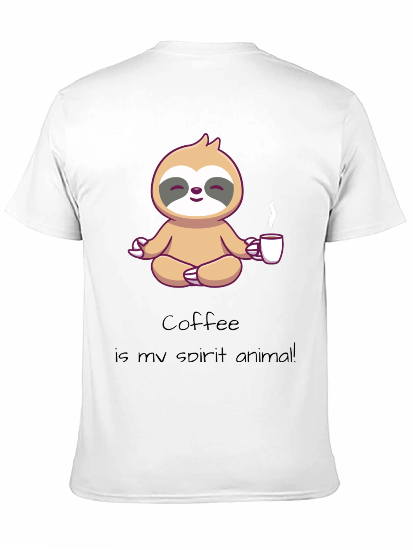 Coffee Sloth Spirit Animal Graphic T-Shirt