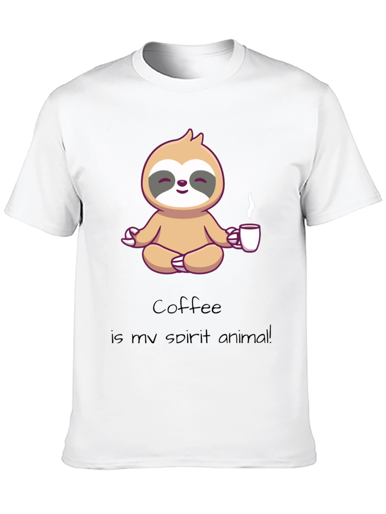 Coffee Sloth Spirit Animal Graphic T-Shirt