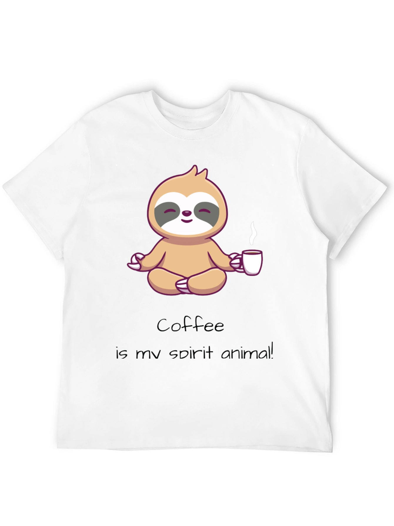 Coffee Sloth Spirit Animal Graphic T-Shirt