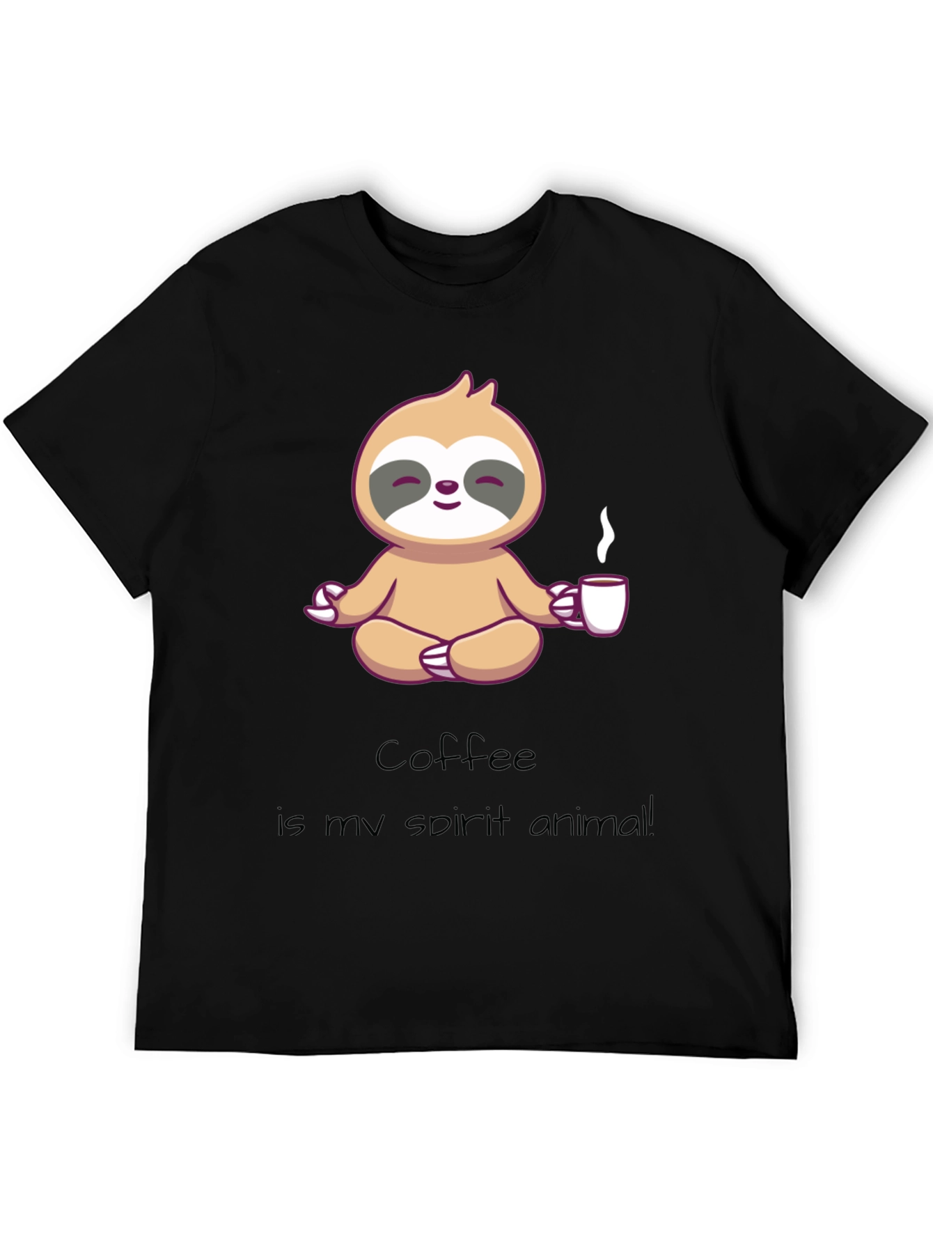 Coffee Sloth Spirit Animal Graphic T-Shirt