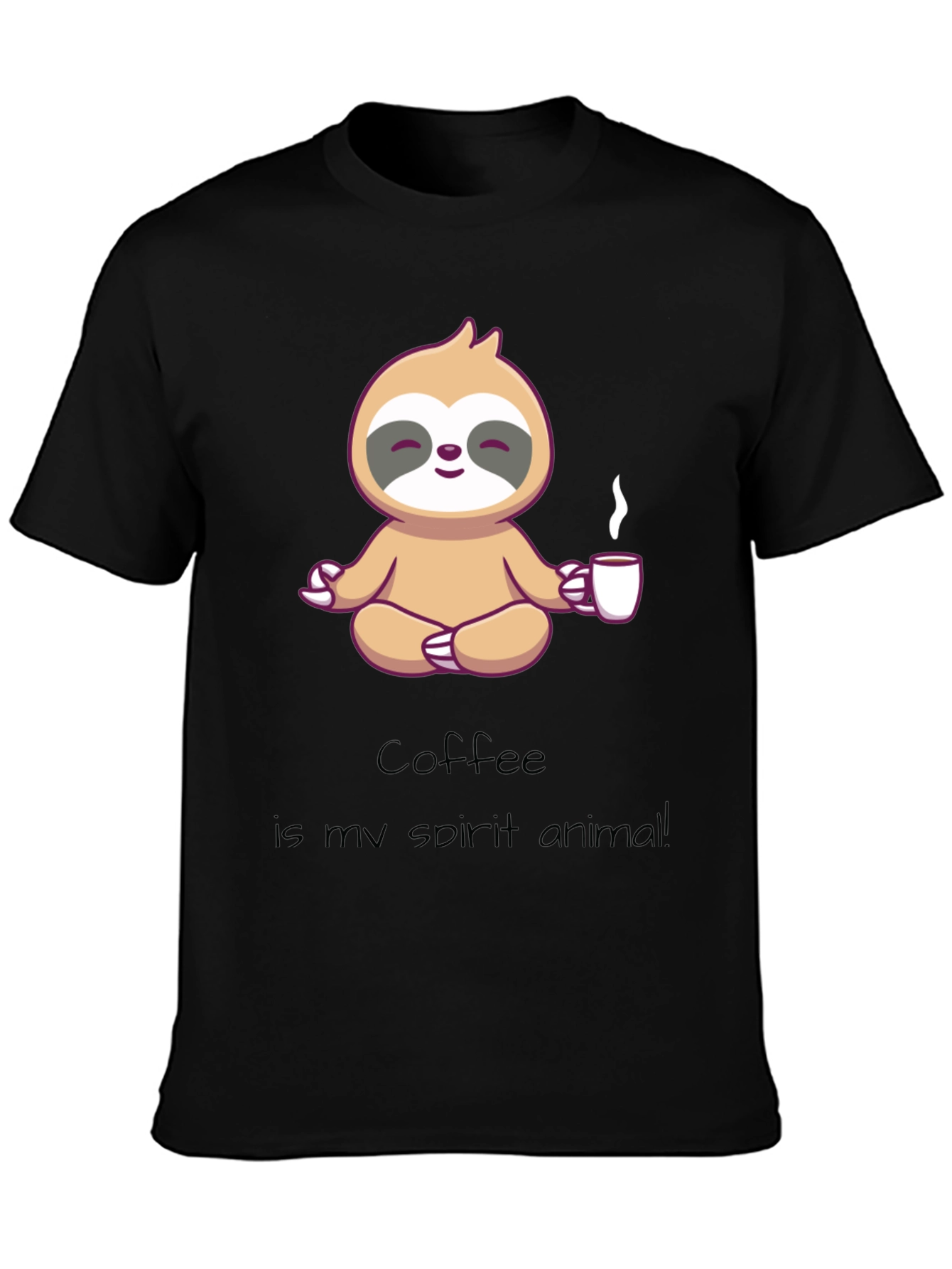 Coffee Sloth Spirit Animal Graphic T-Shirt