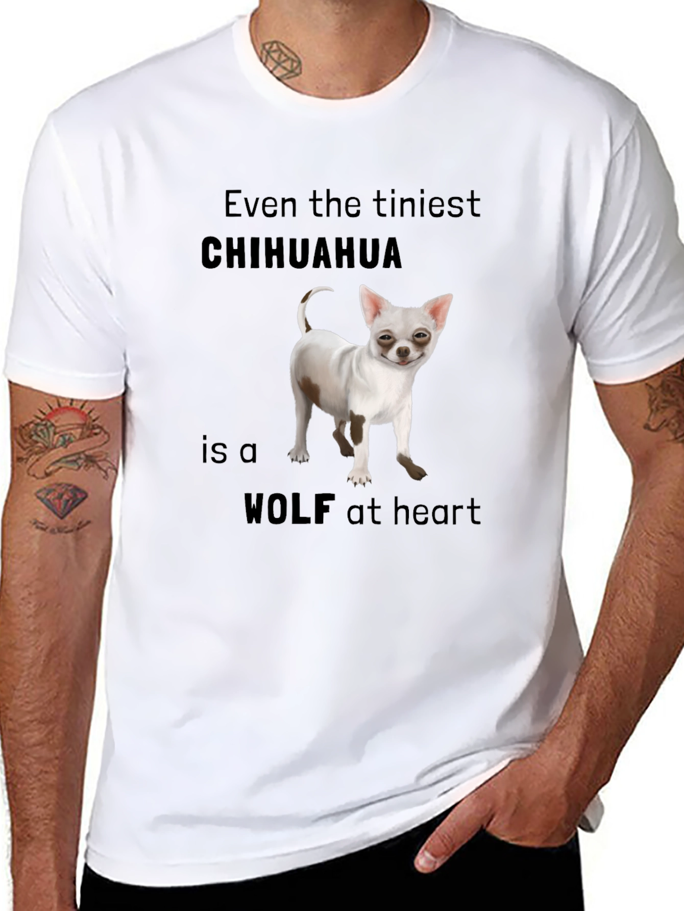 Chihuahua Wolf Heart T-Shirt