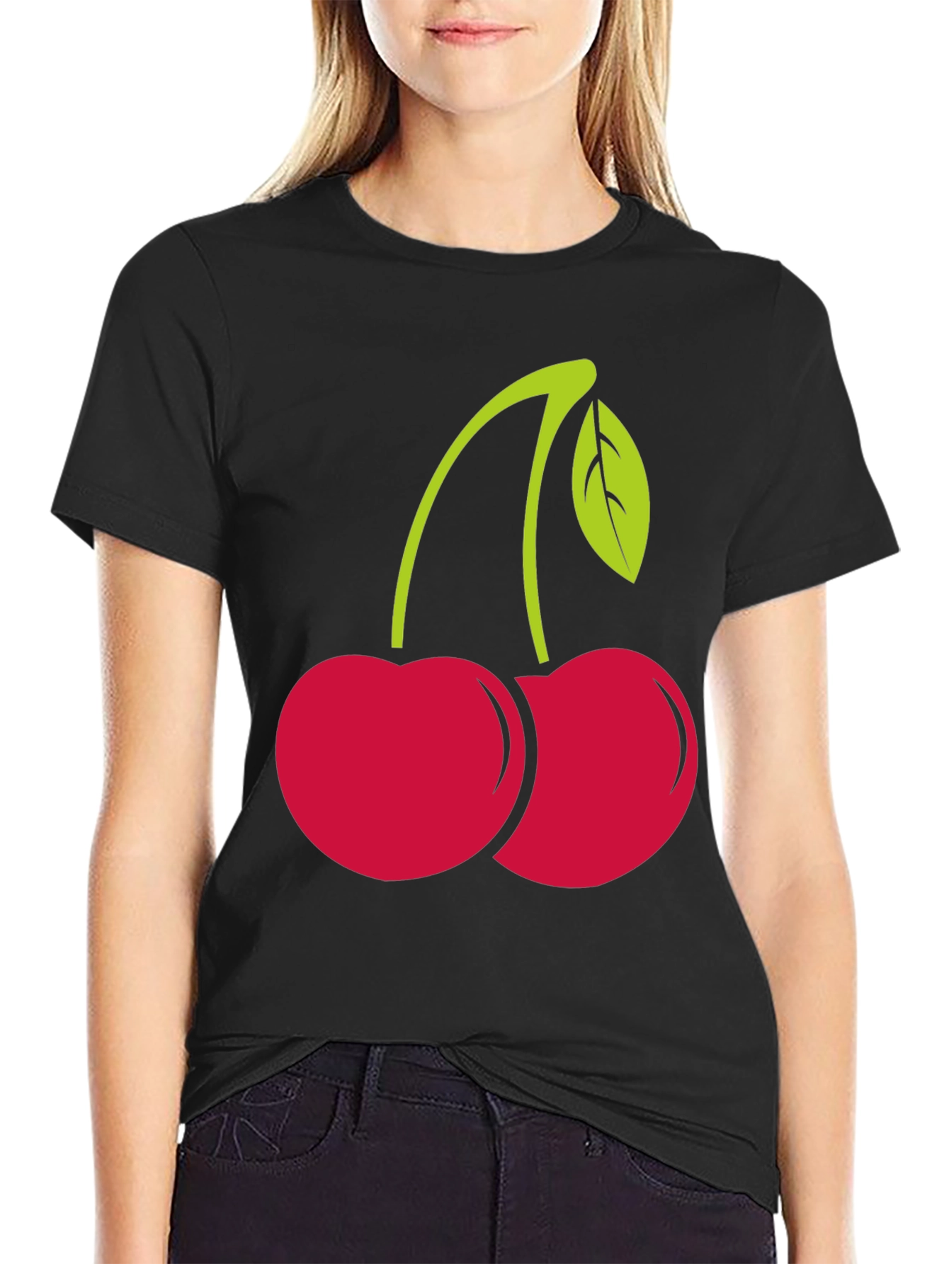 Cherry Graphic Black Tee Shirt