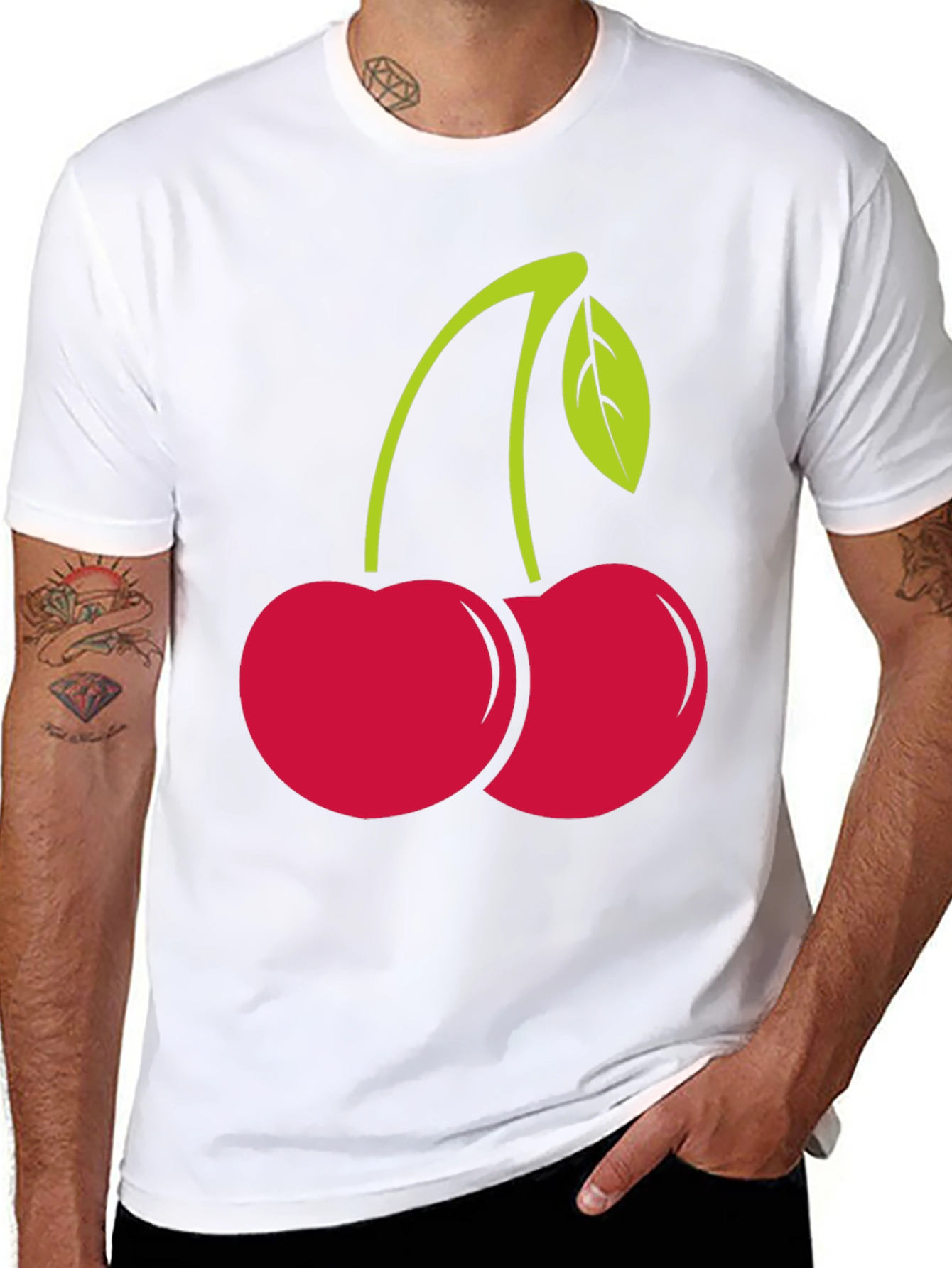Cherry Graphic Black Tee Shirt