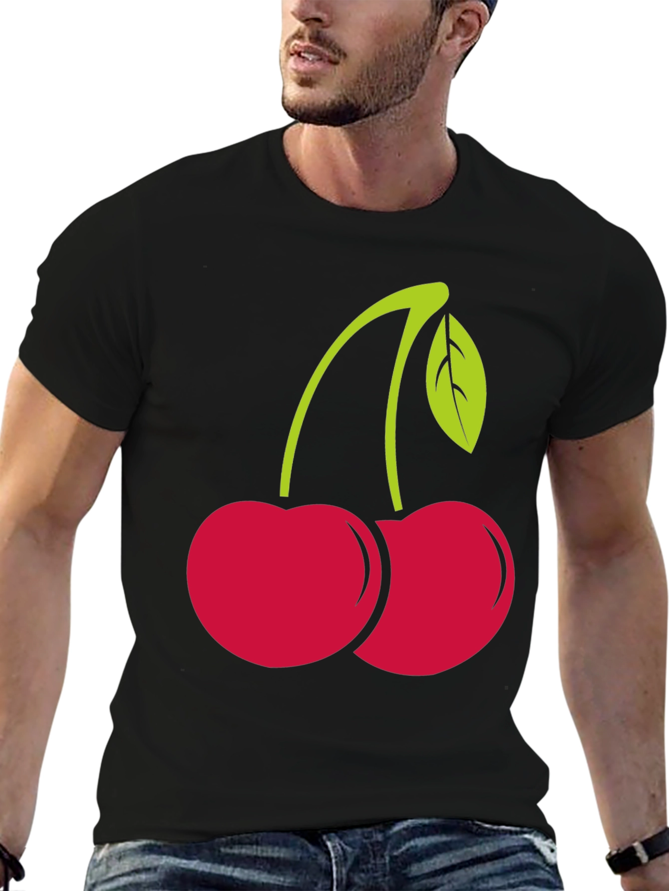 Cherry Graphic Black Tee Shirt