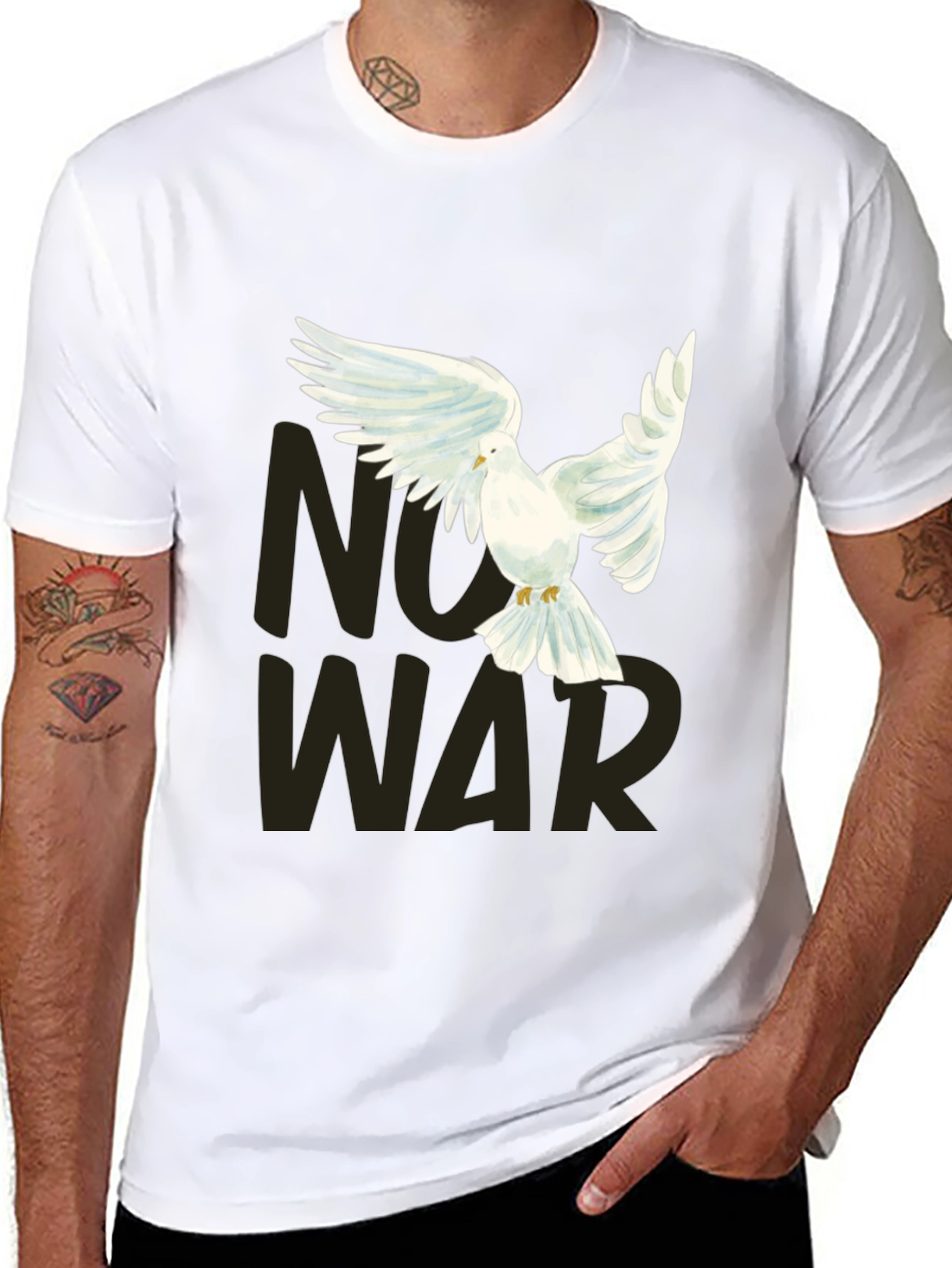 No War Dove Graphic T-Shirt - Peace Symbol Tee