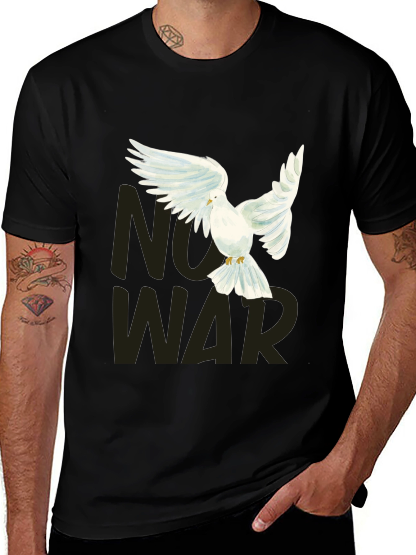 No War Dove Graphic T-Shirt - Peace Symbol Tee