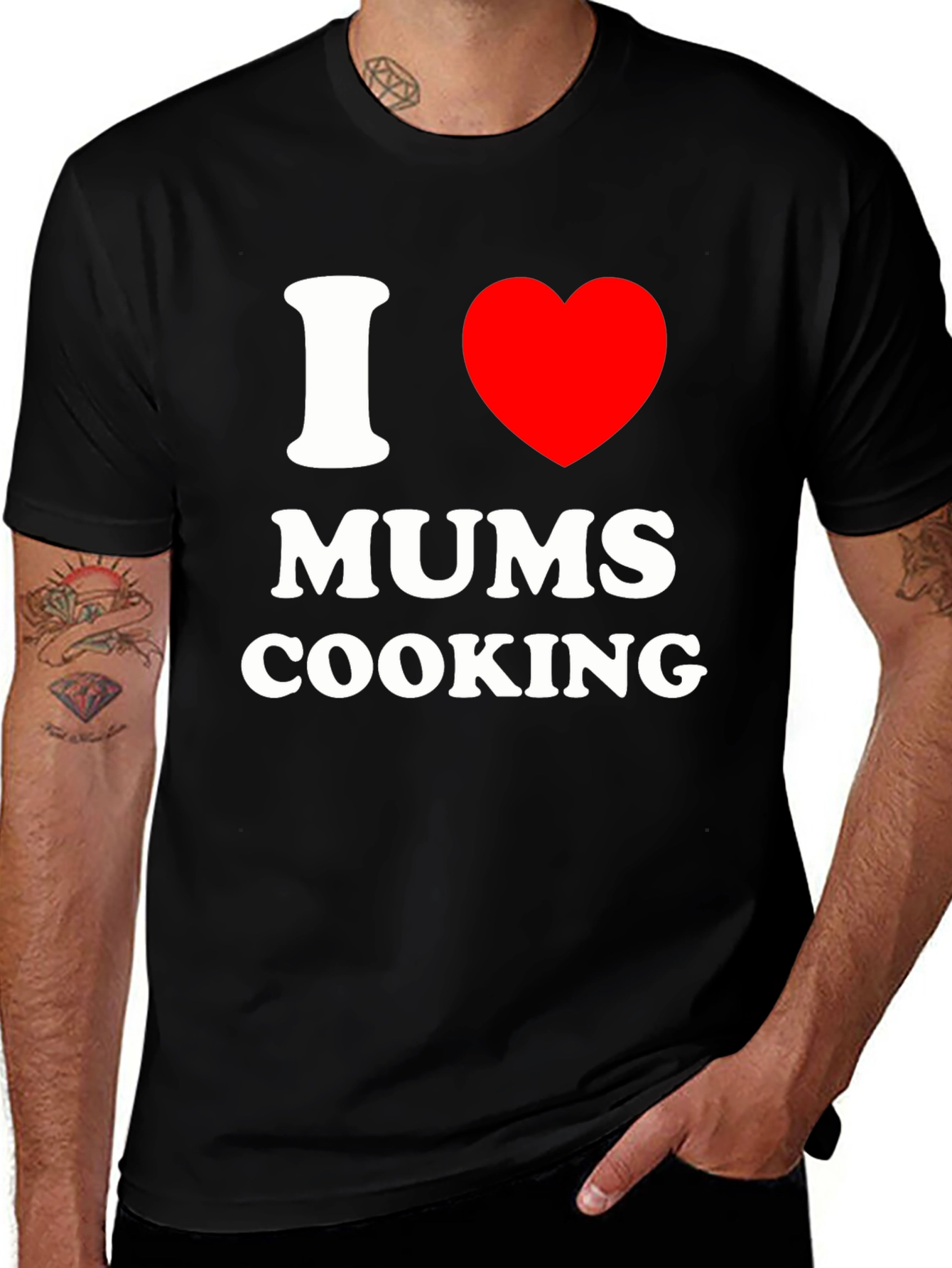 I Love Mums Cooking Black T-Shirt