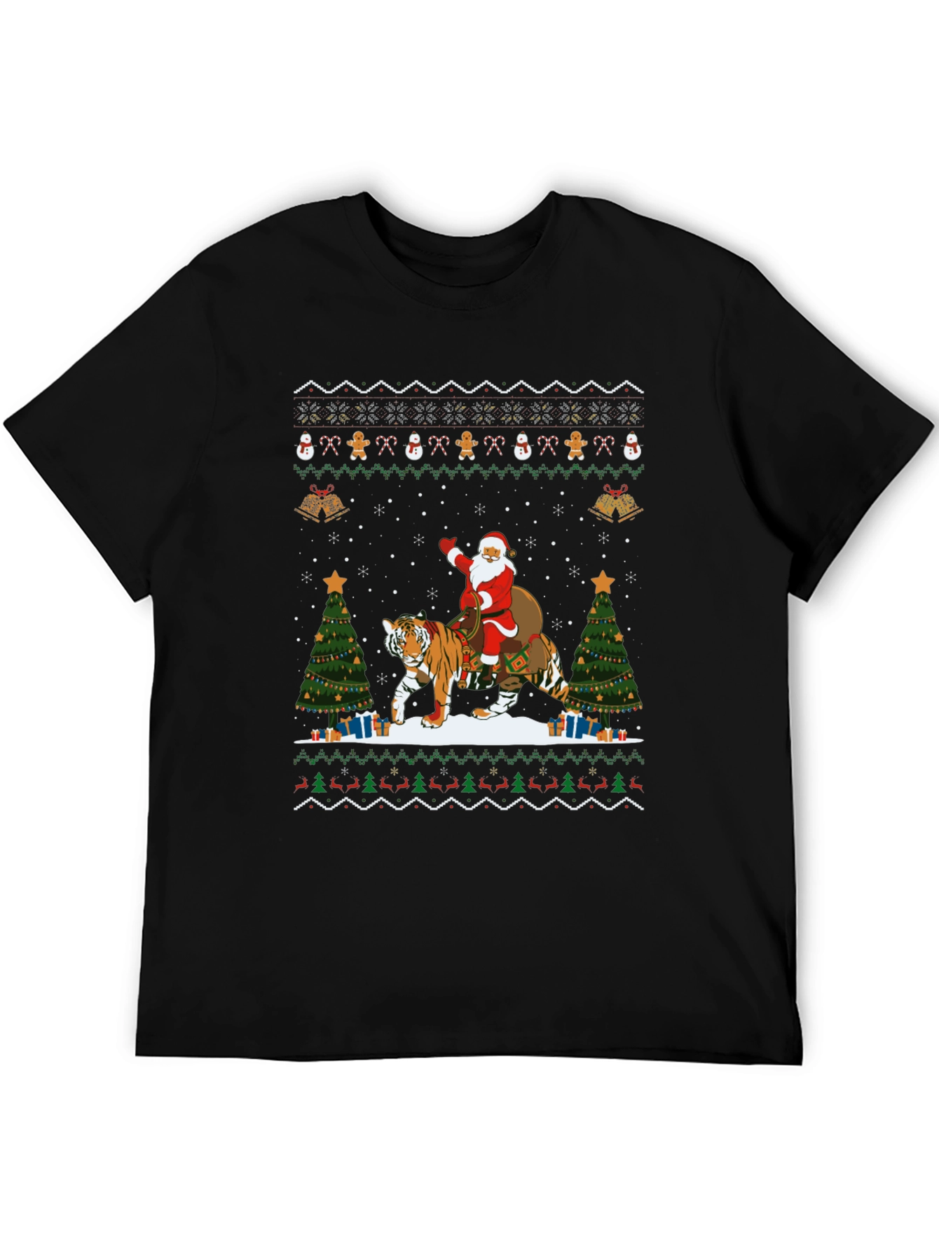 Santa Tiger Christmas Sweater T-Shirt