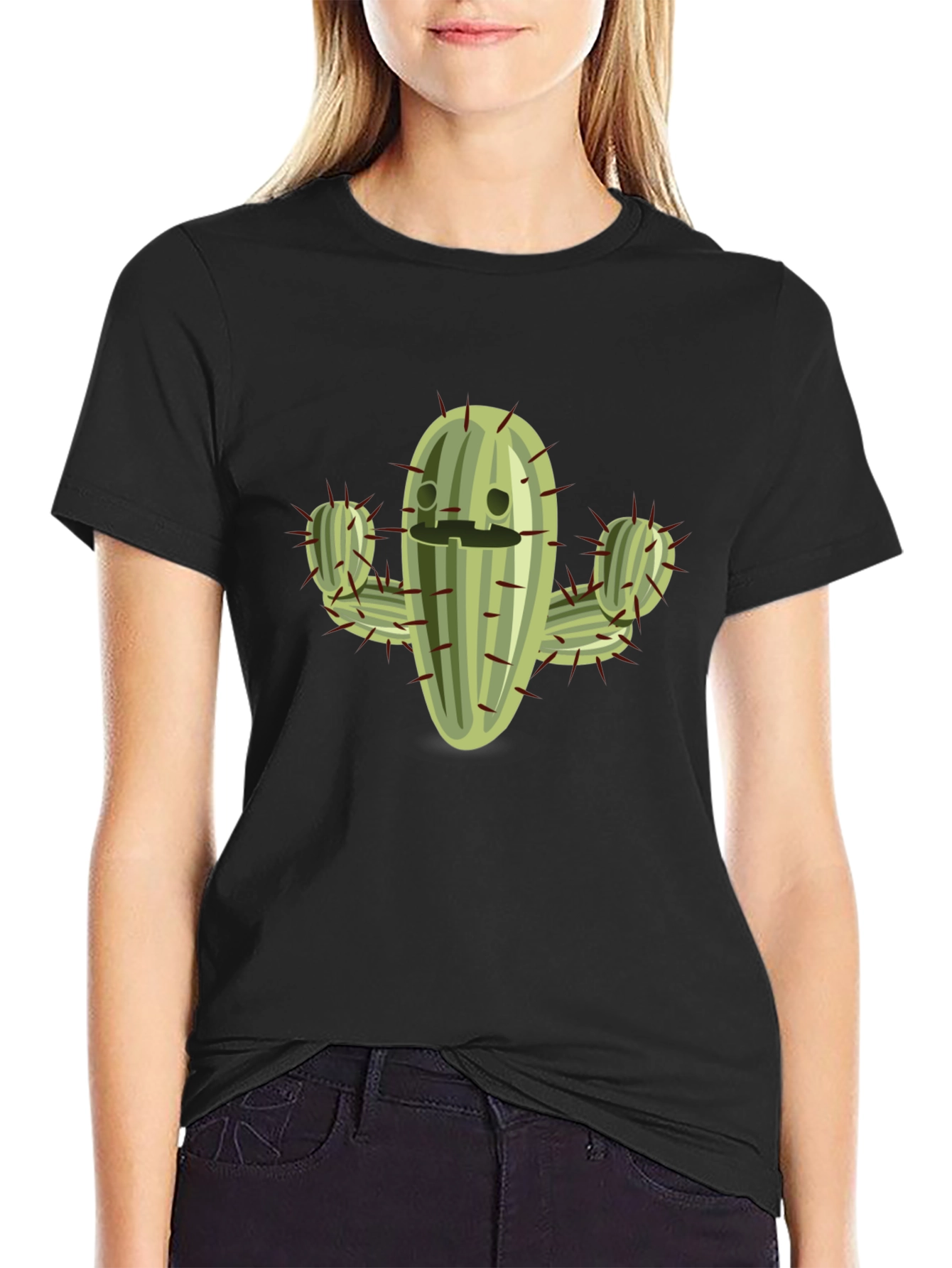 Cactus Graphic Tee - Comfy Black T-Shirt