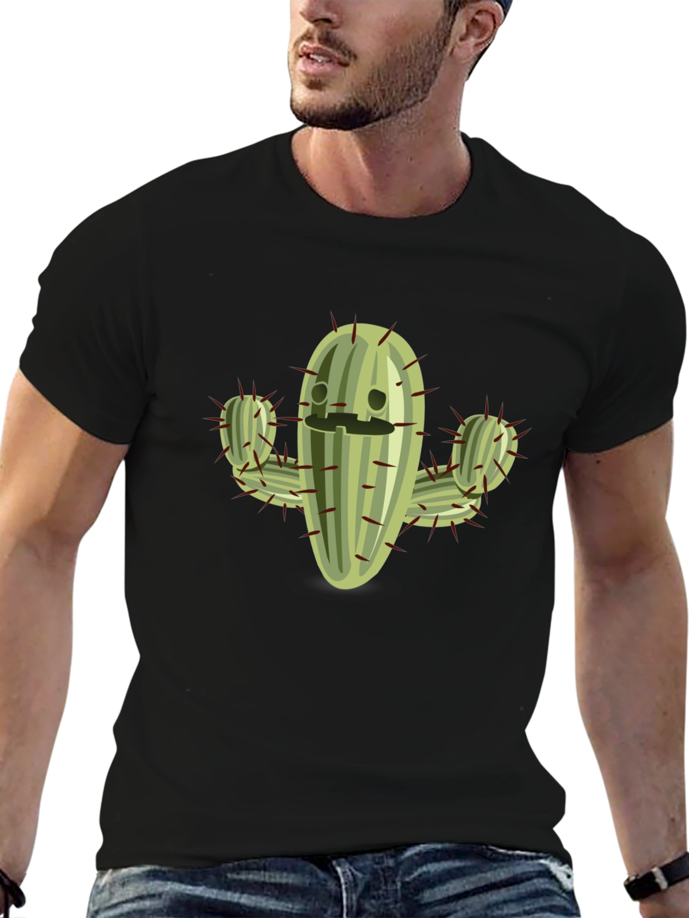Cactus Graphic Tee - Comfy Black T-Shirt