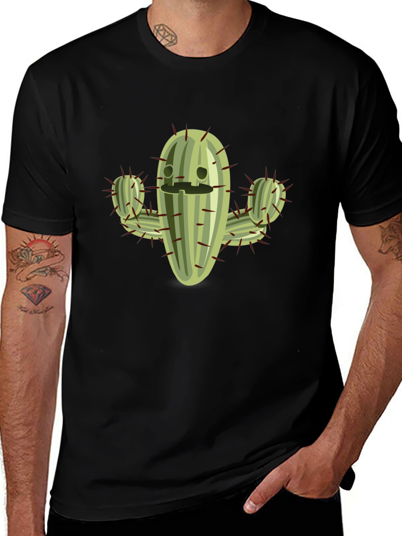 Cactus Graphic Tee - Comfy Black T-Shirt