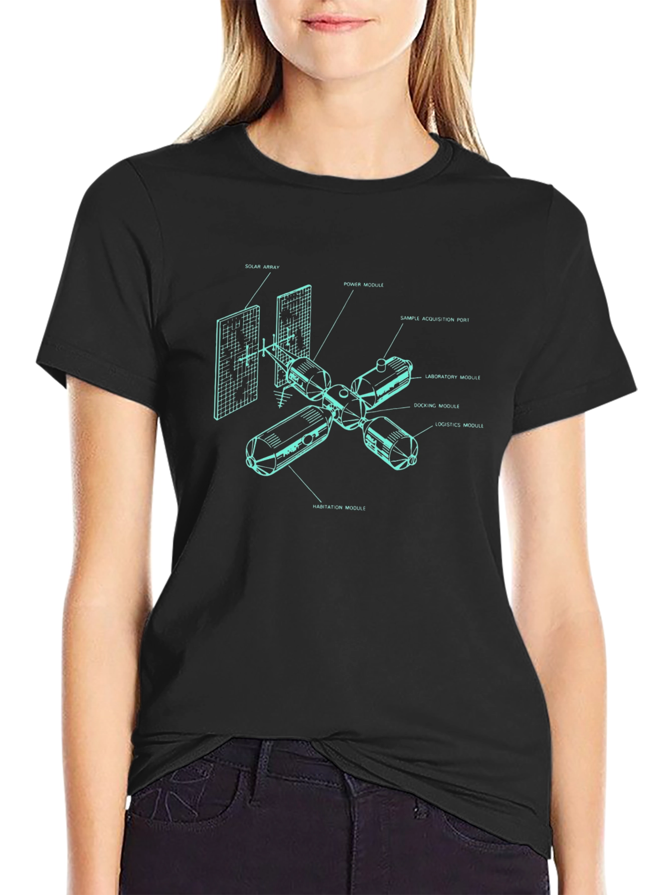 Space Station Blueprint Tee - Modern Astronaut Style