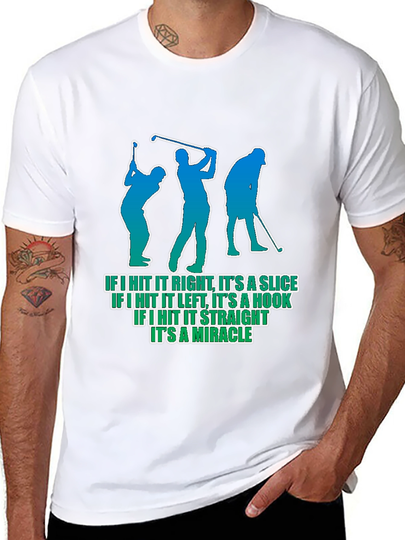 Golf Humor T-Shirt - Slice Hook Miracle Tee