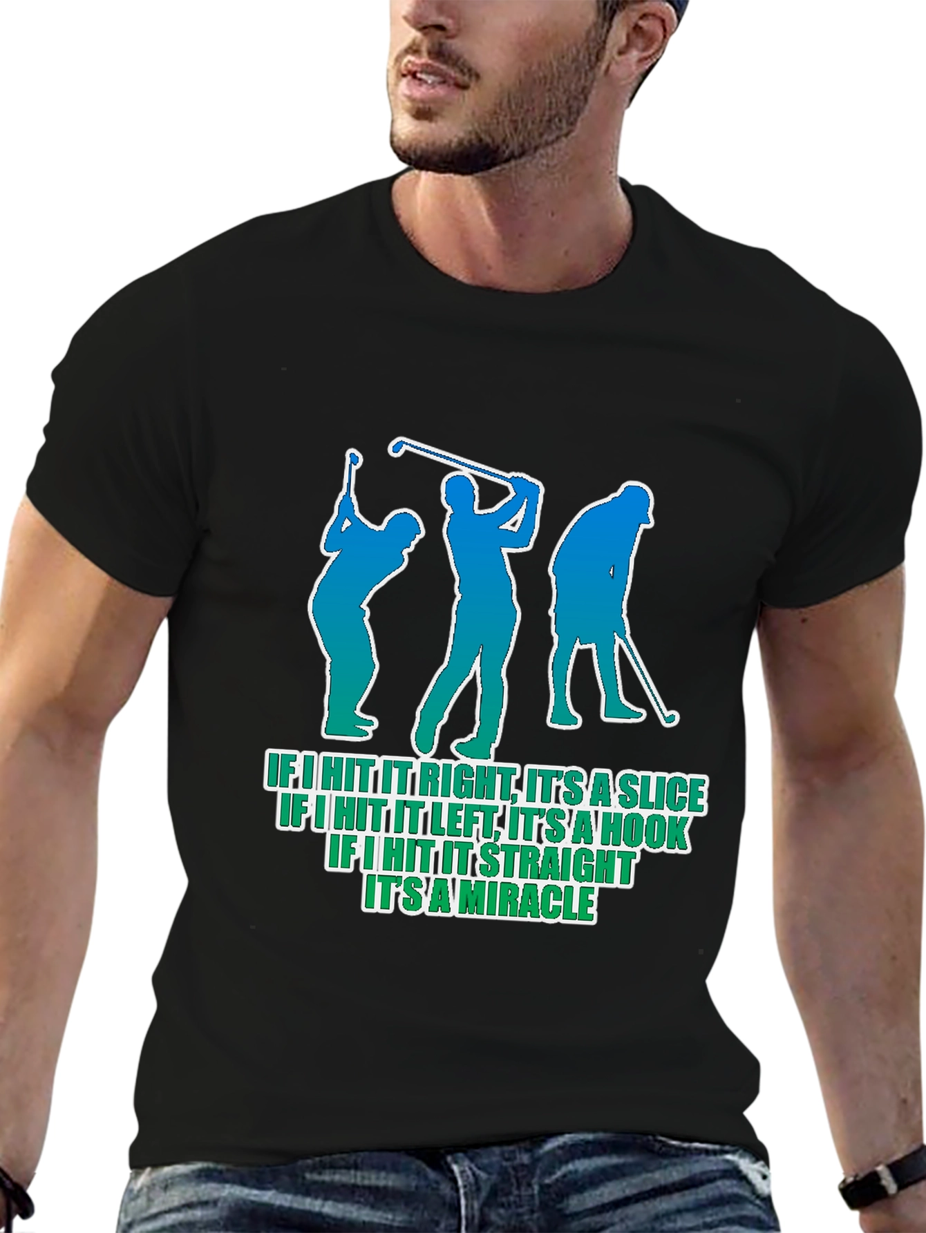 Golf Humor T-Shirt - Slice Hook Miracle Tee