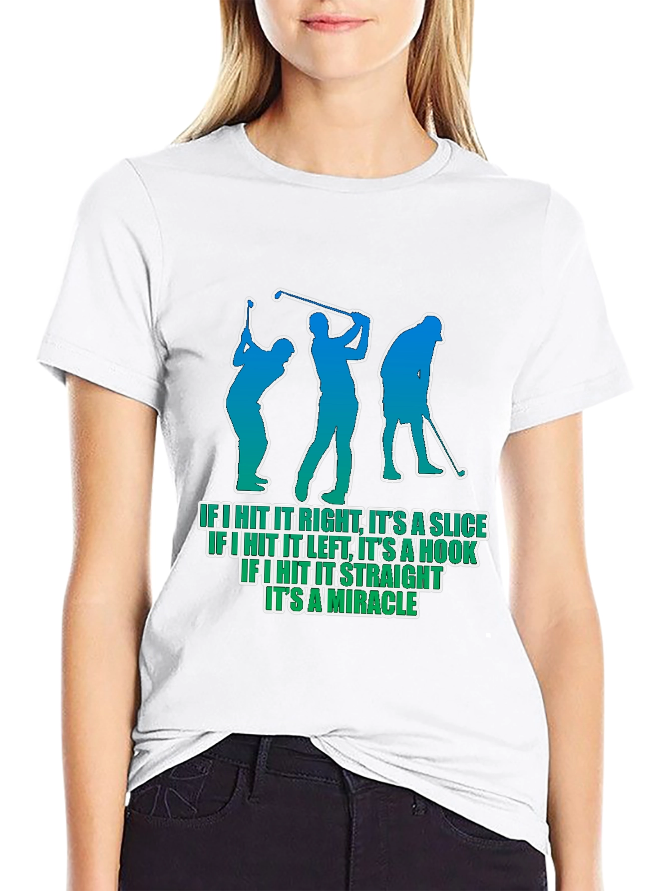 Golf Humor T-Shirt - Slice Hook Miracle Tee