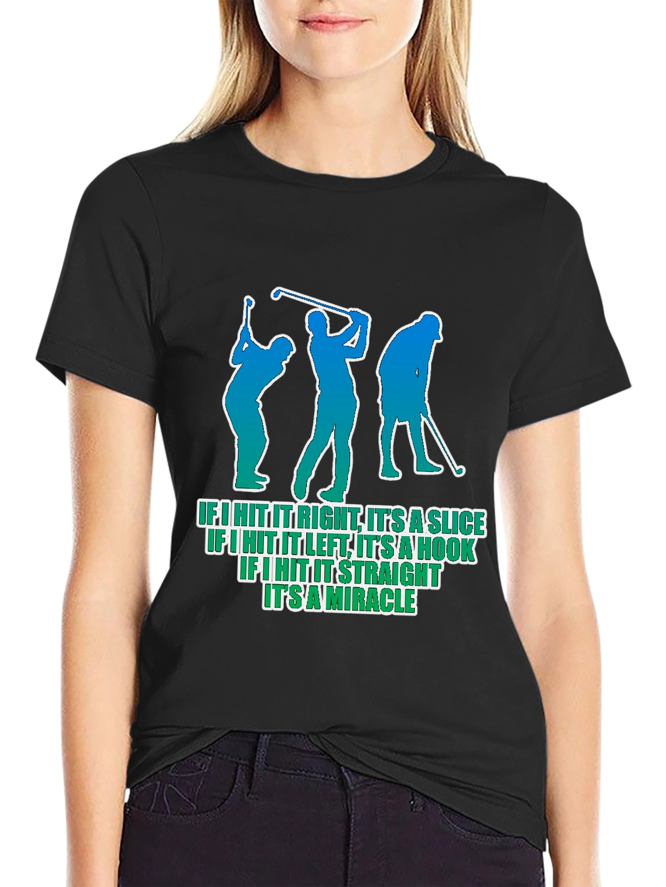 Golf Humor T-Shirt - Slice Hook Miracle Tee