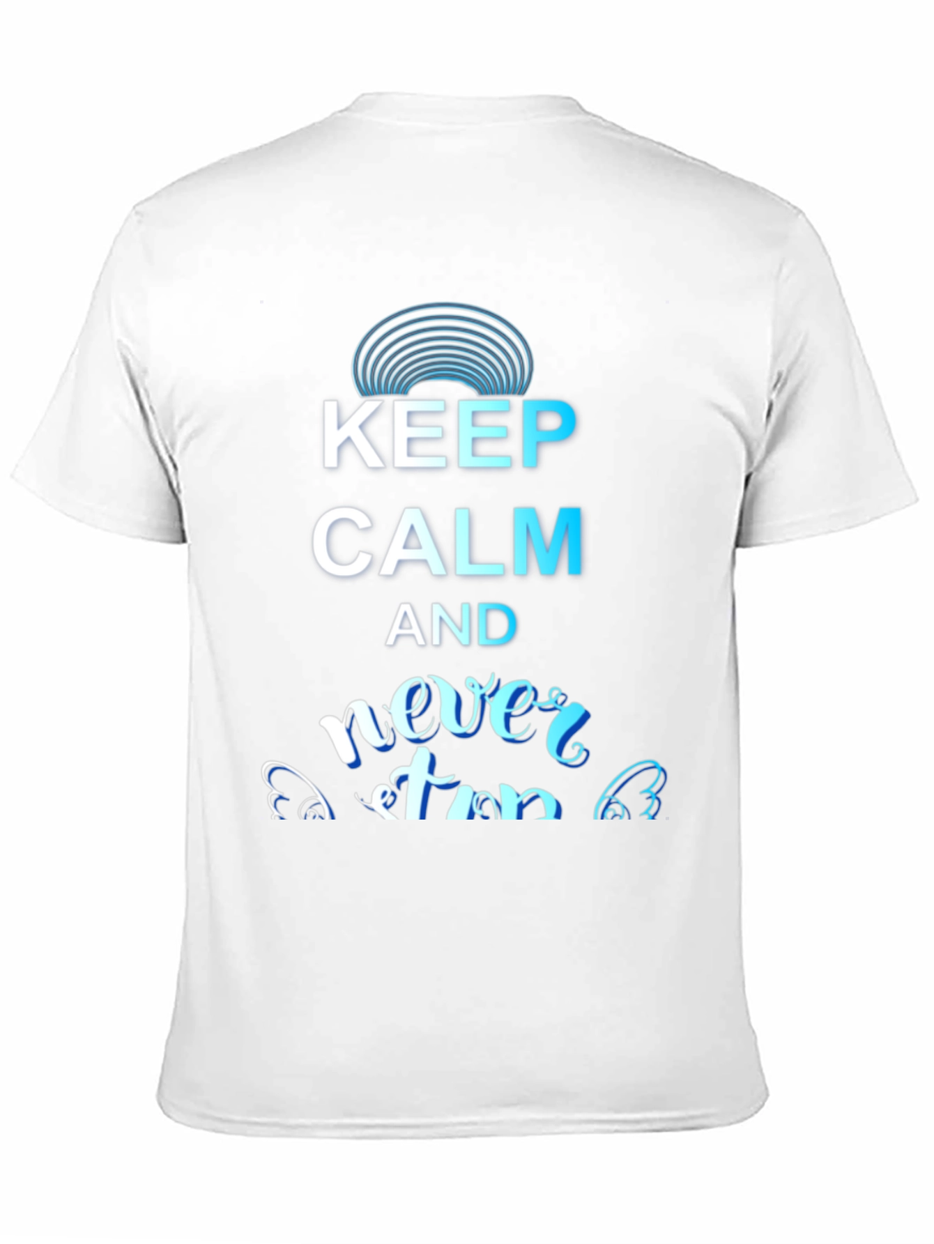Keep Calm and Never Stop Black T-Shirt