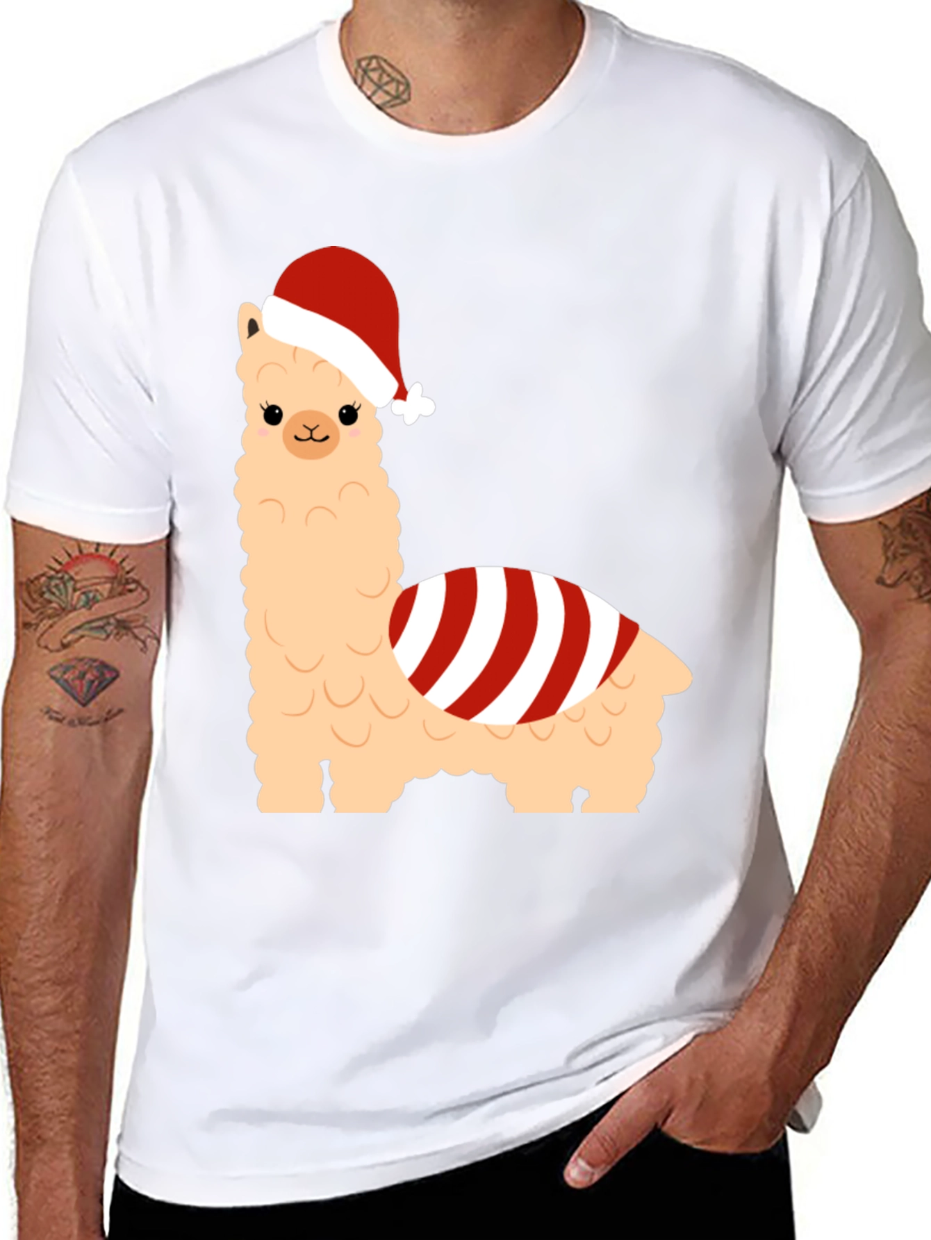 Holiday Llama T-Shirt - Christmas Festive Cute Tee