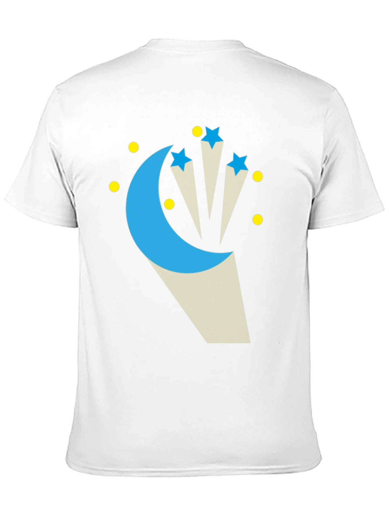 Celestial Moon & Stars Graphic Tee - Black Cotton