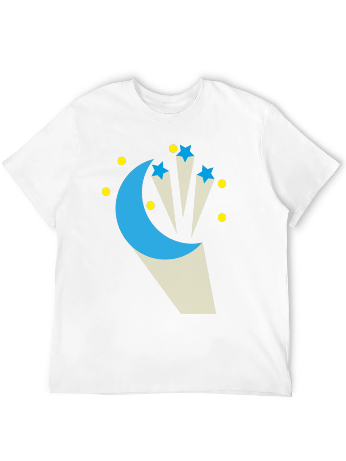 Celestial Moon & Stars Graphic Tee - Black Cotton