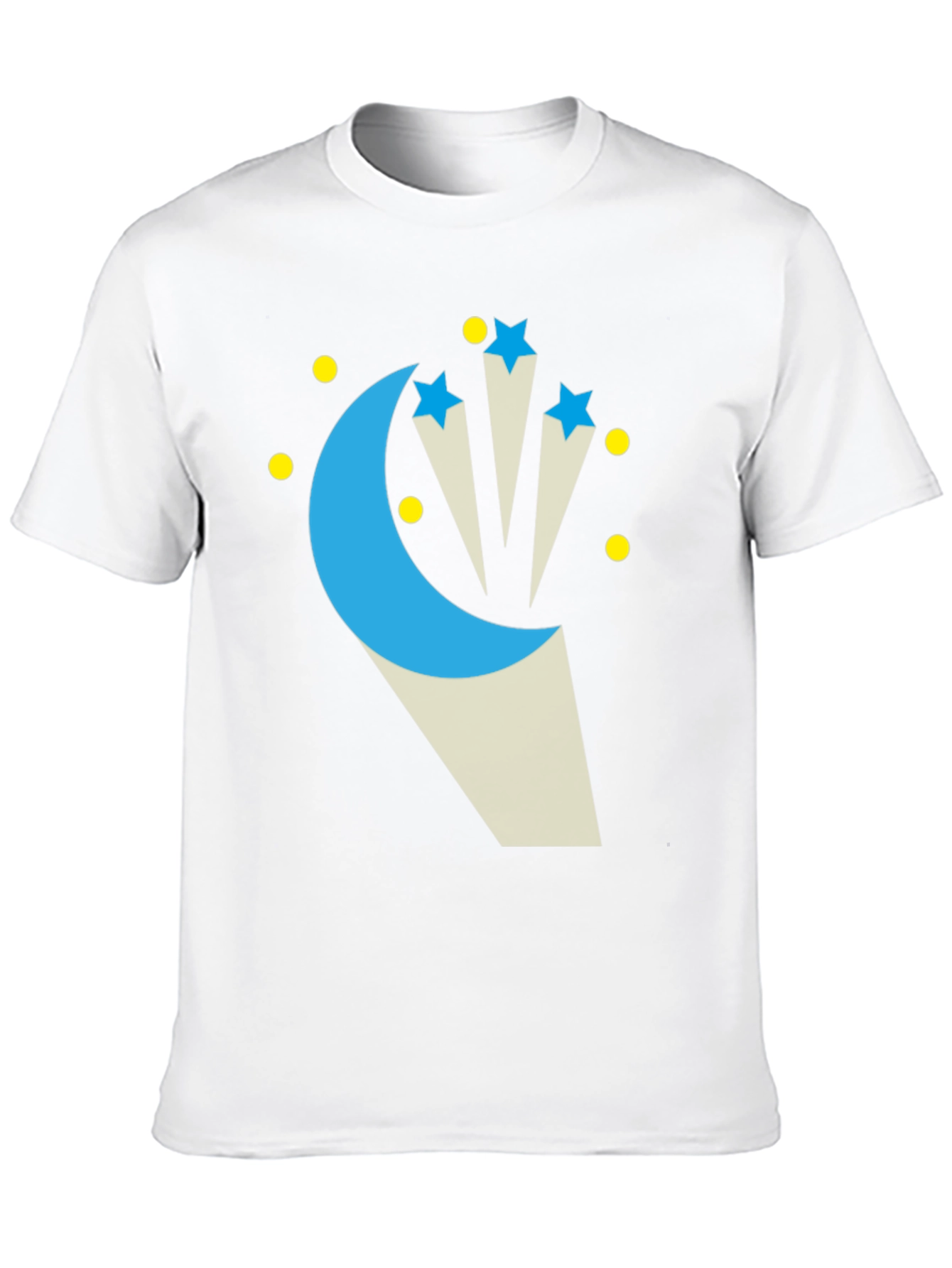Celestial Moon & Stars Graphic Tee - Black Cotton