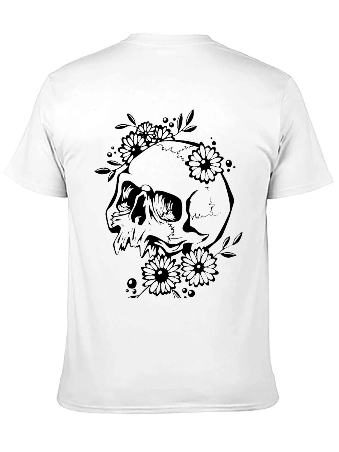 Skull and Flowers Graphic Tee