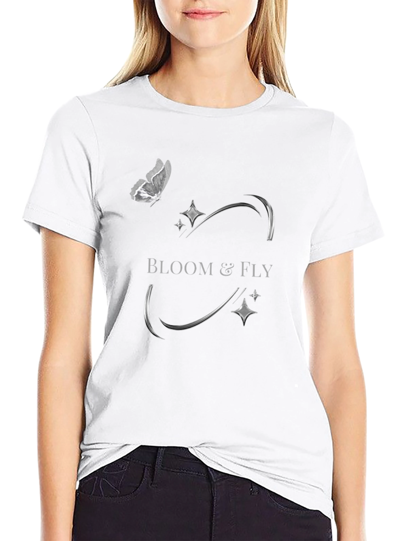 Bloom & Fly Black Graphic Tee